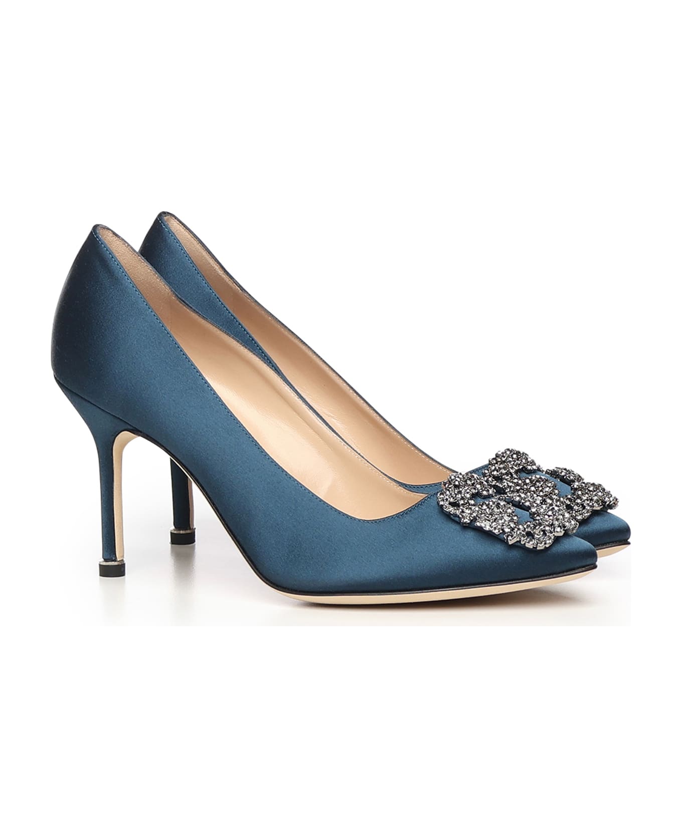 Manolo Blahnik Hangisi Satin Pumps - Blue