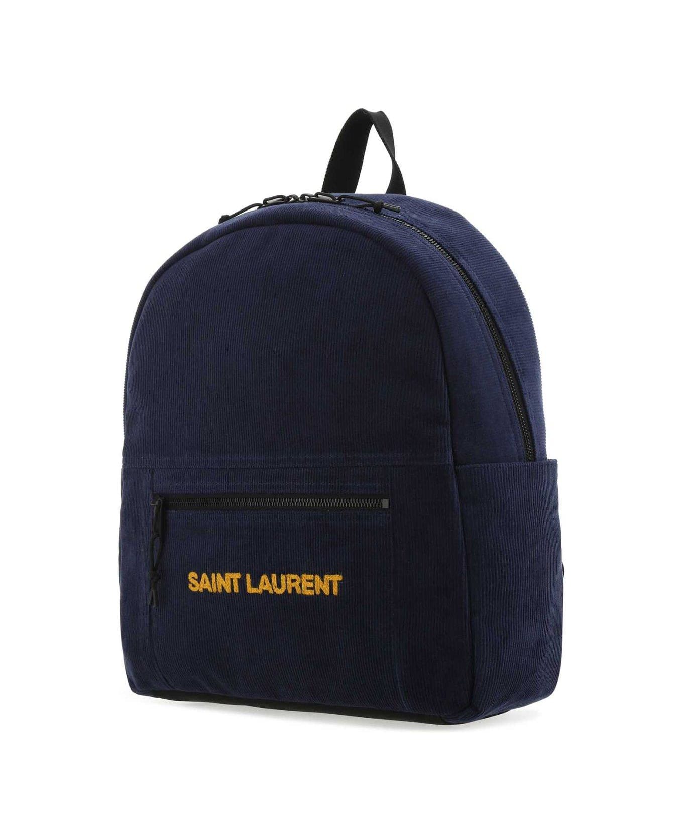 Saint Laurent Nuxx Zipped Backpack - BLUE