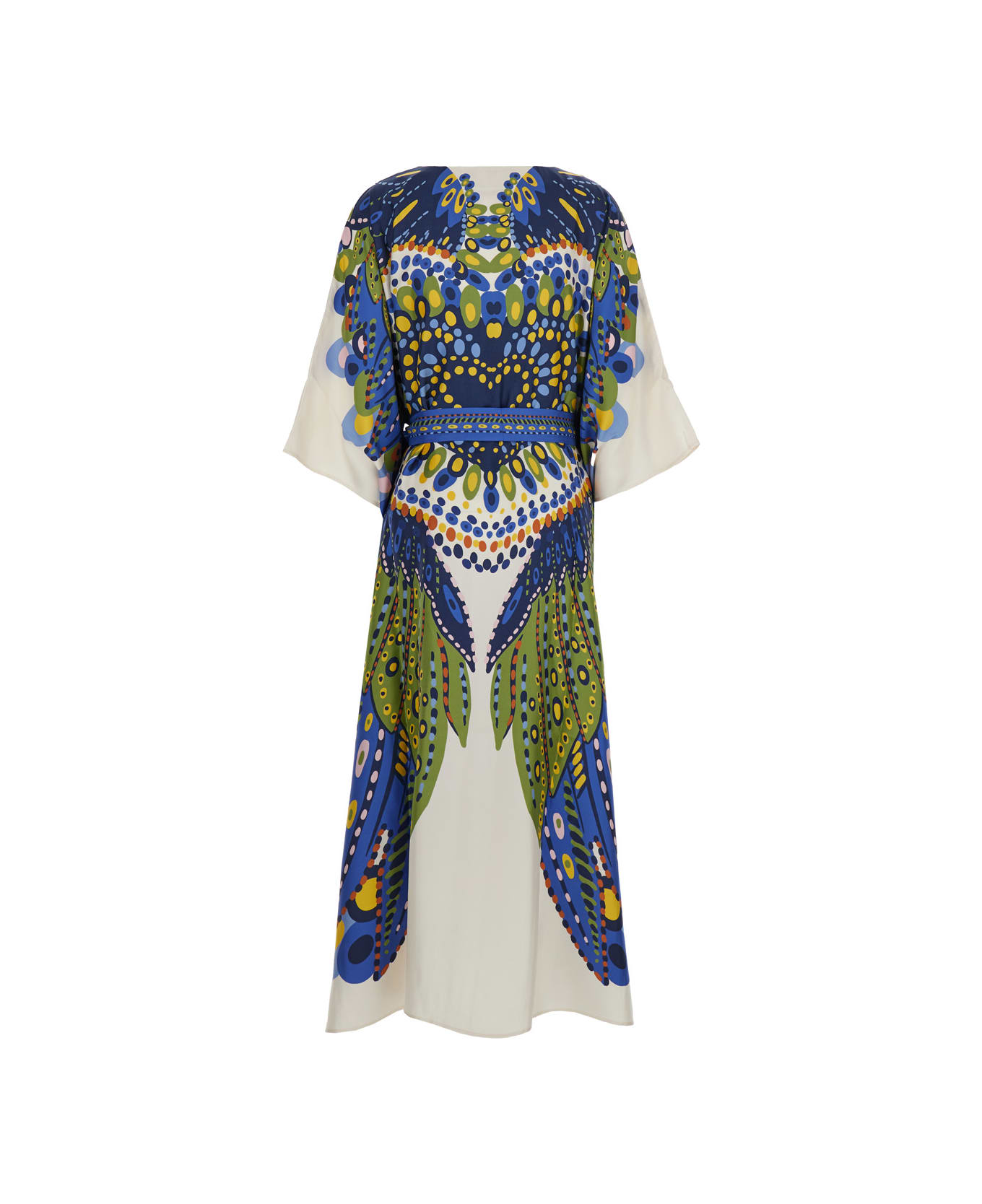 La DoubleJ Multicolor Kaftan With Belted Waist And All-over Graphic Print In Silk Woman - Multicolor