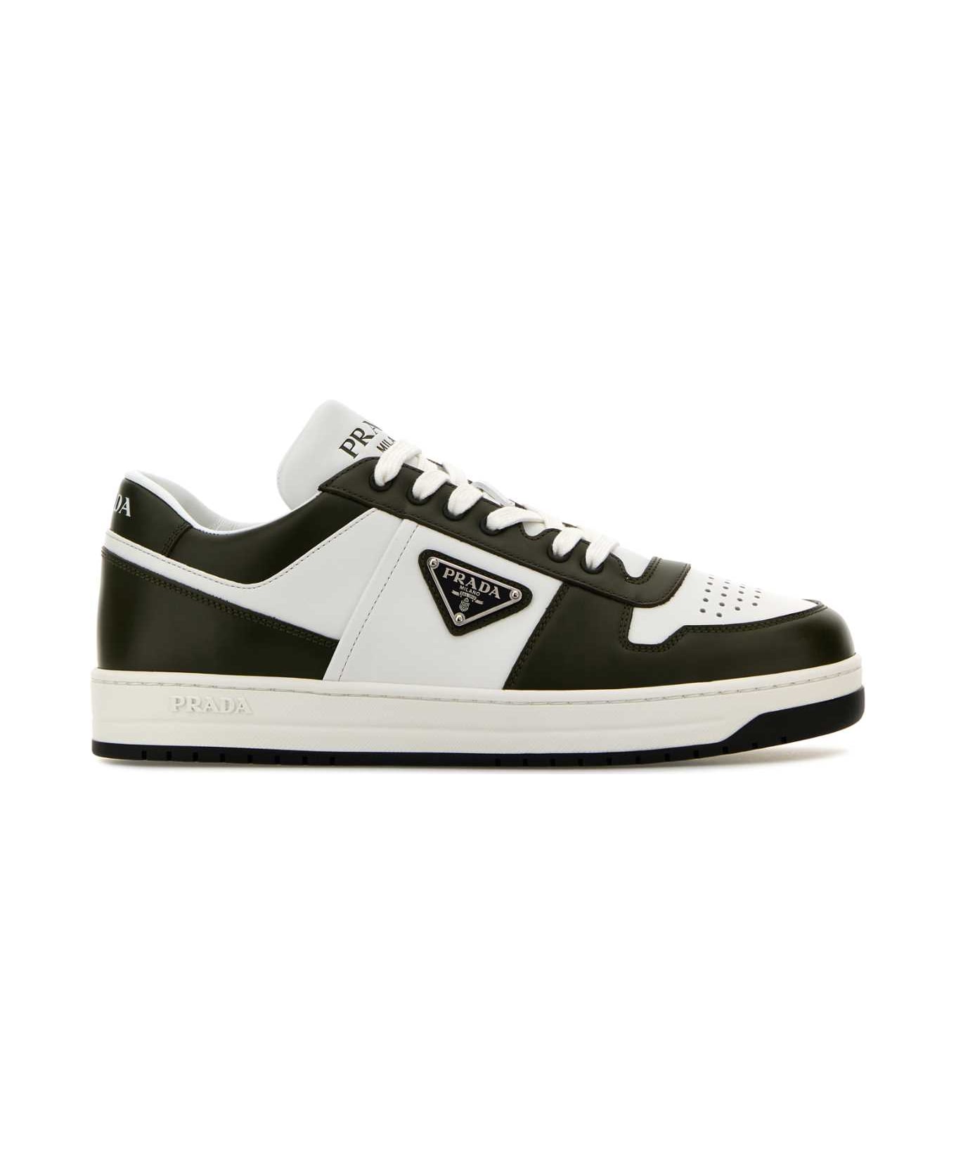 Prada Leather Downtown Sneakers - BIANCOMILITARE