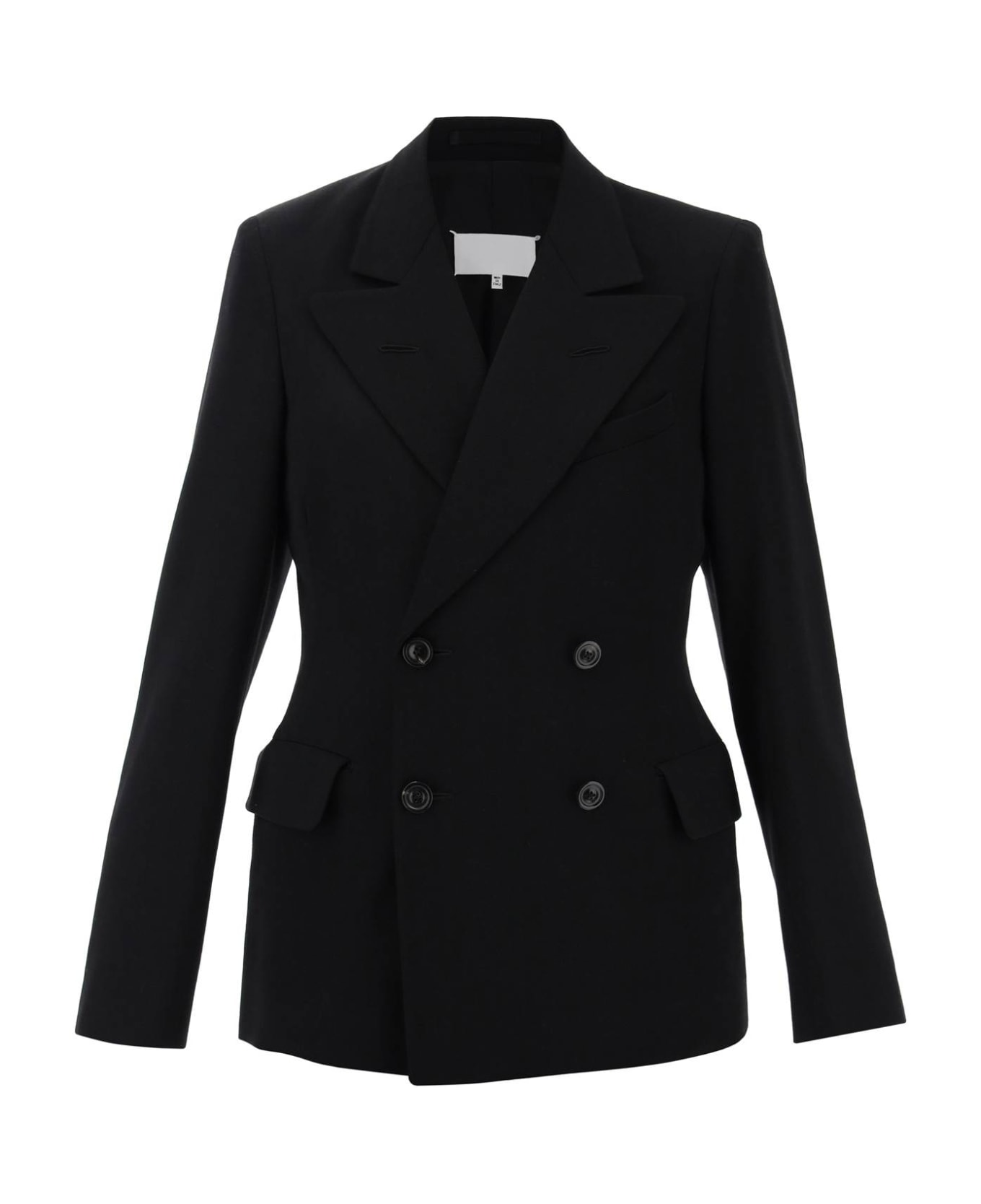 Maison Margiela Slim-fit Wool Jacket With A Fitted Waist - BLACK (Black)