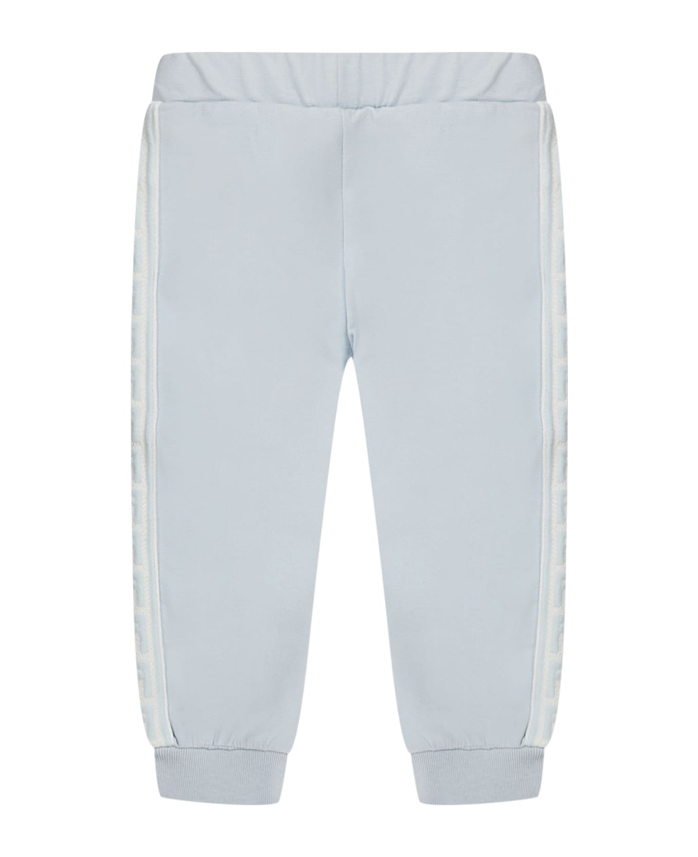 Fendi Light Blue Stretch Cotton Sweatpants - Azzurro