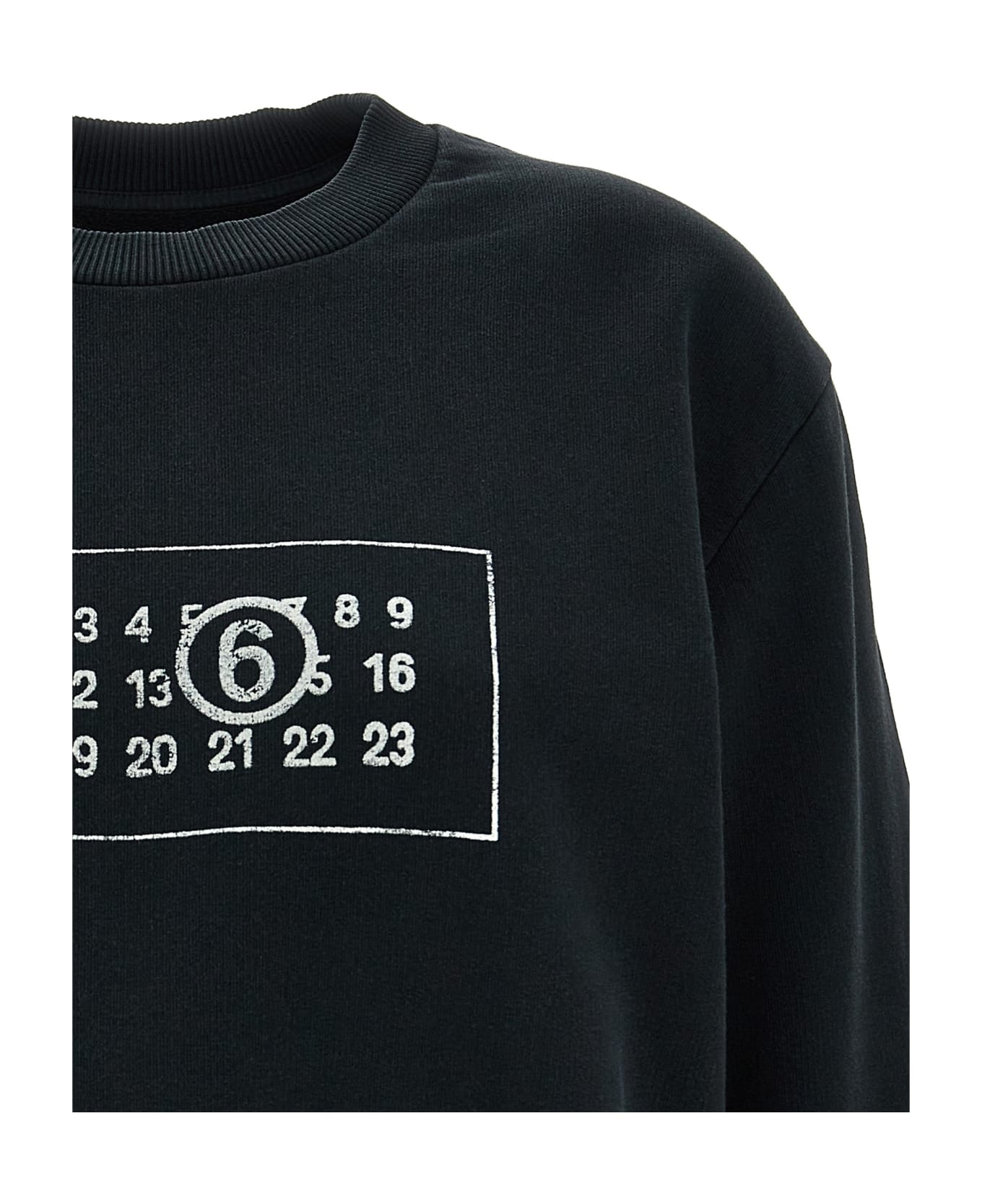 MM6 Maison Margiela Logo Print Sweatshirt - Black