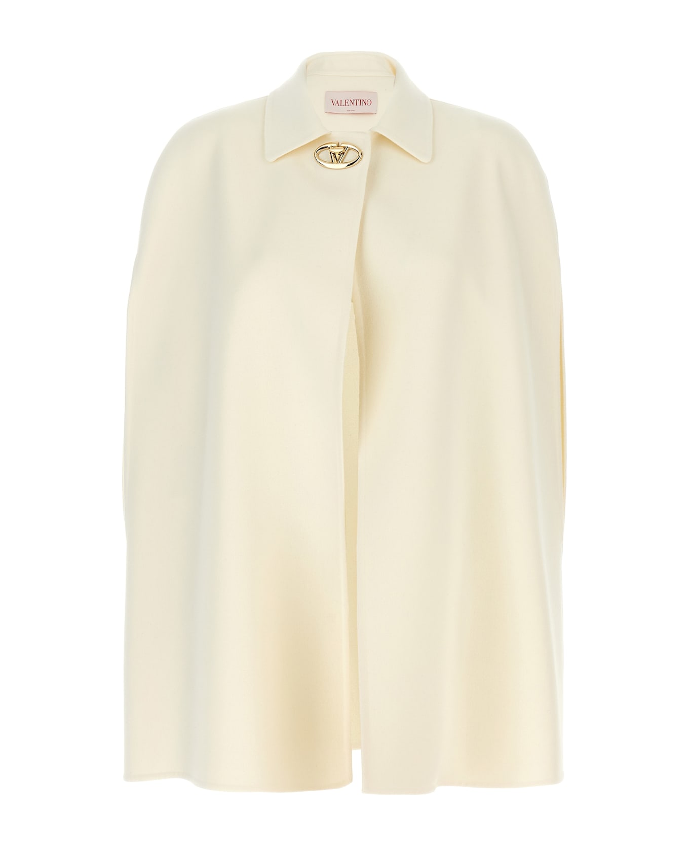 Valentino Garavani Compact Drap Double Cape - White