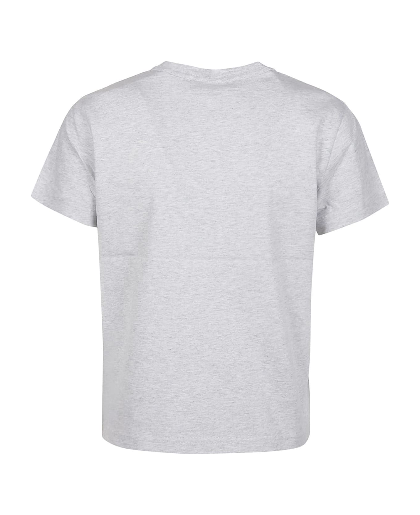 T by Alexander Wang Puff Logo Bound Neck Essential Shrunk T-shirt - Light Heather Grey