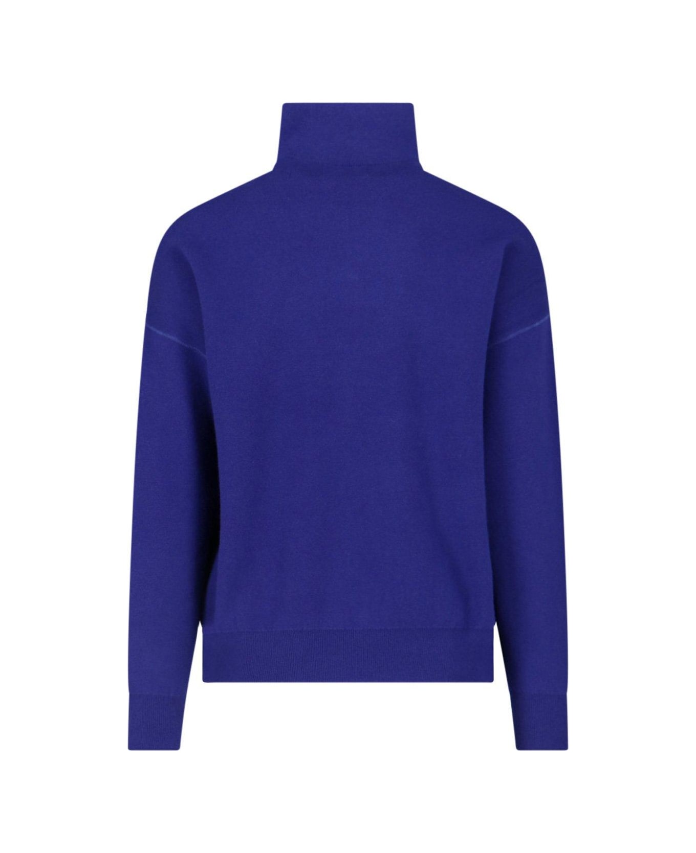 Isabel Marant High-neck Zipped Knitted Sweater - NAVY