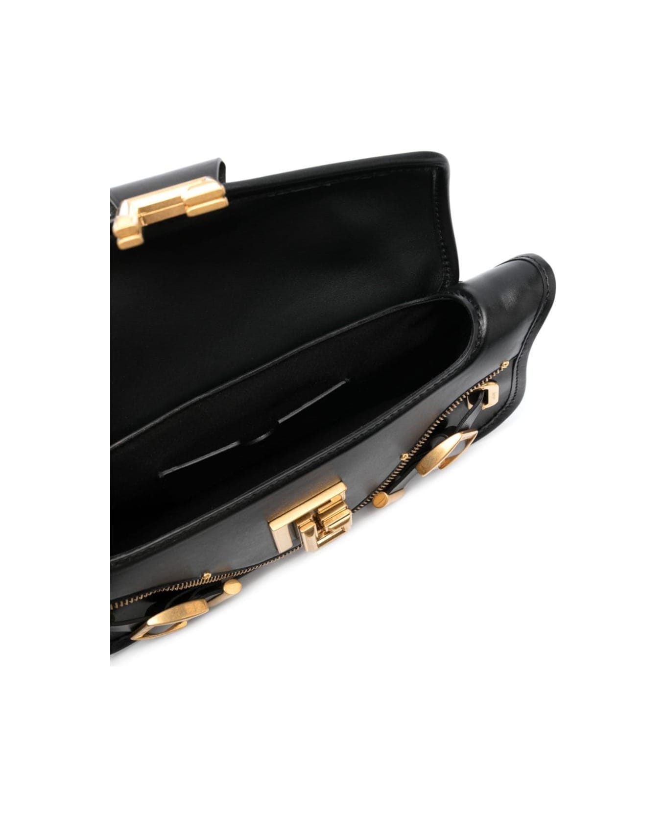Balmain 'blaze' Black Clutch Bag With Pb Logo And Buckles In Smooth Leather Woman - Black