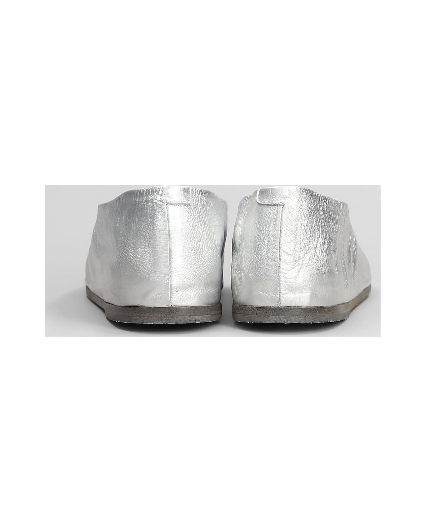 Marsell Coltellaccio Ballet Flats In Silver Leather - silver