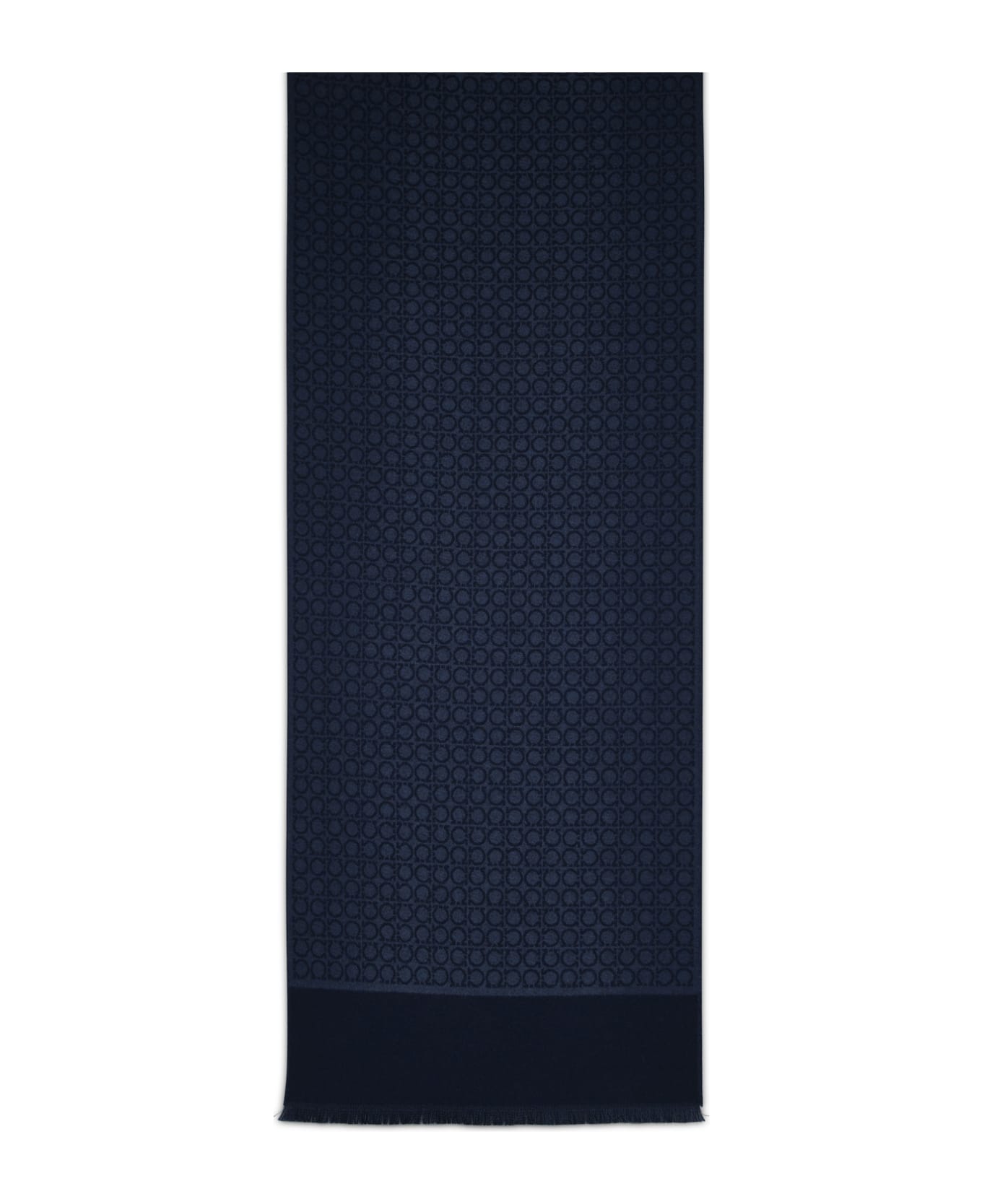 Ferragamo Gancini Scarf In Blue Wool - Blue