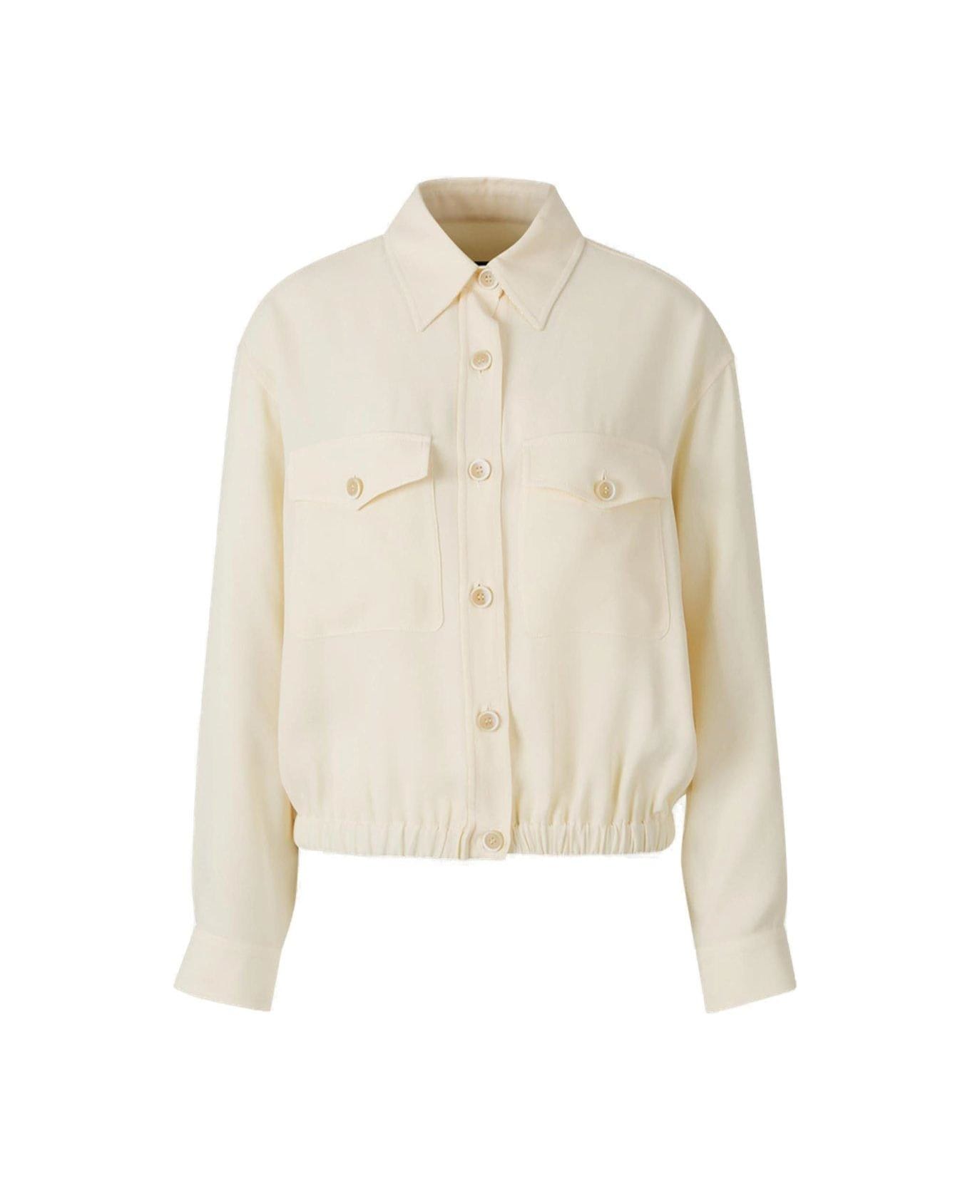 Fabiana Filippi Bead-detailed Elasticated Hem Jacket - Cream