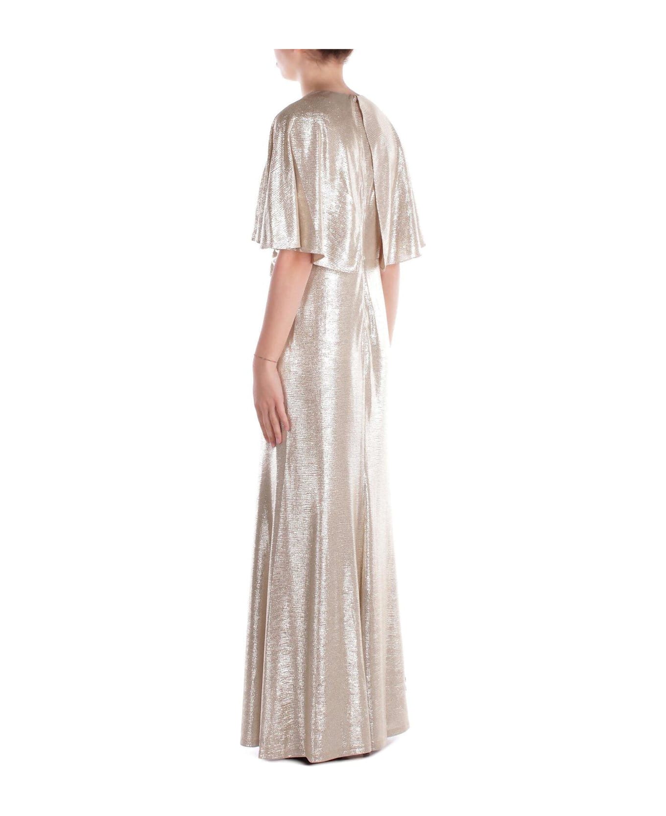 Polo Ralph Lauren V-neck Midi Dress - Tan/gold