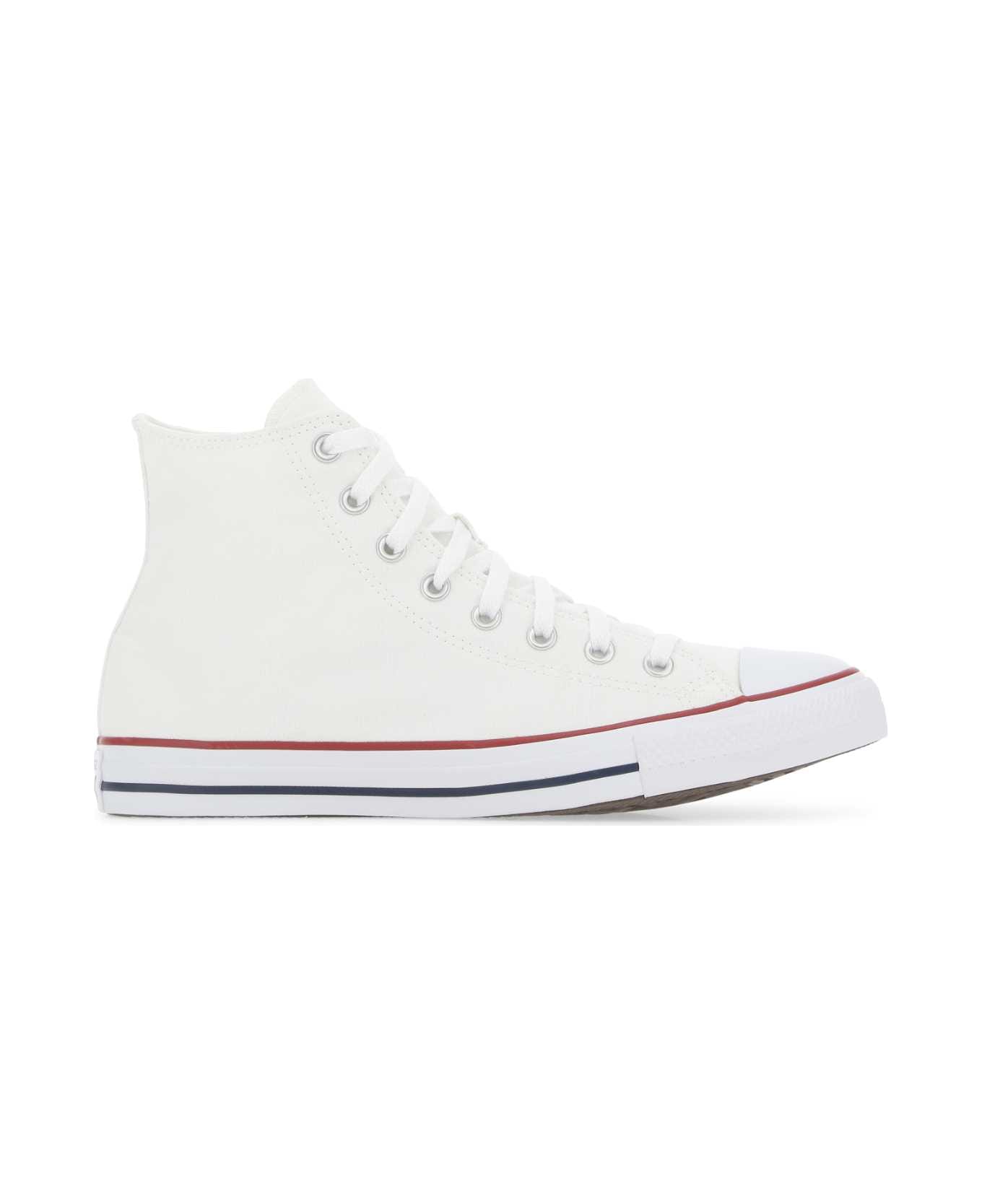 Converse White Canvas Chuck Taylor Hi Sneakers - OPTICWHITE