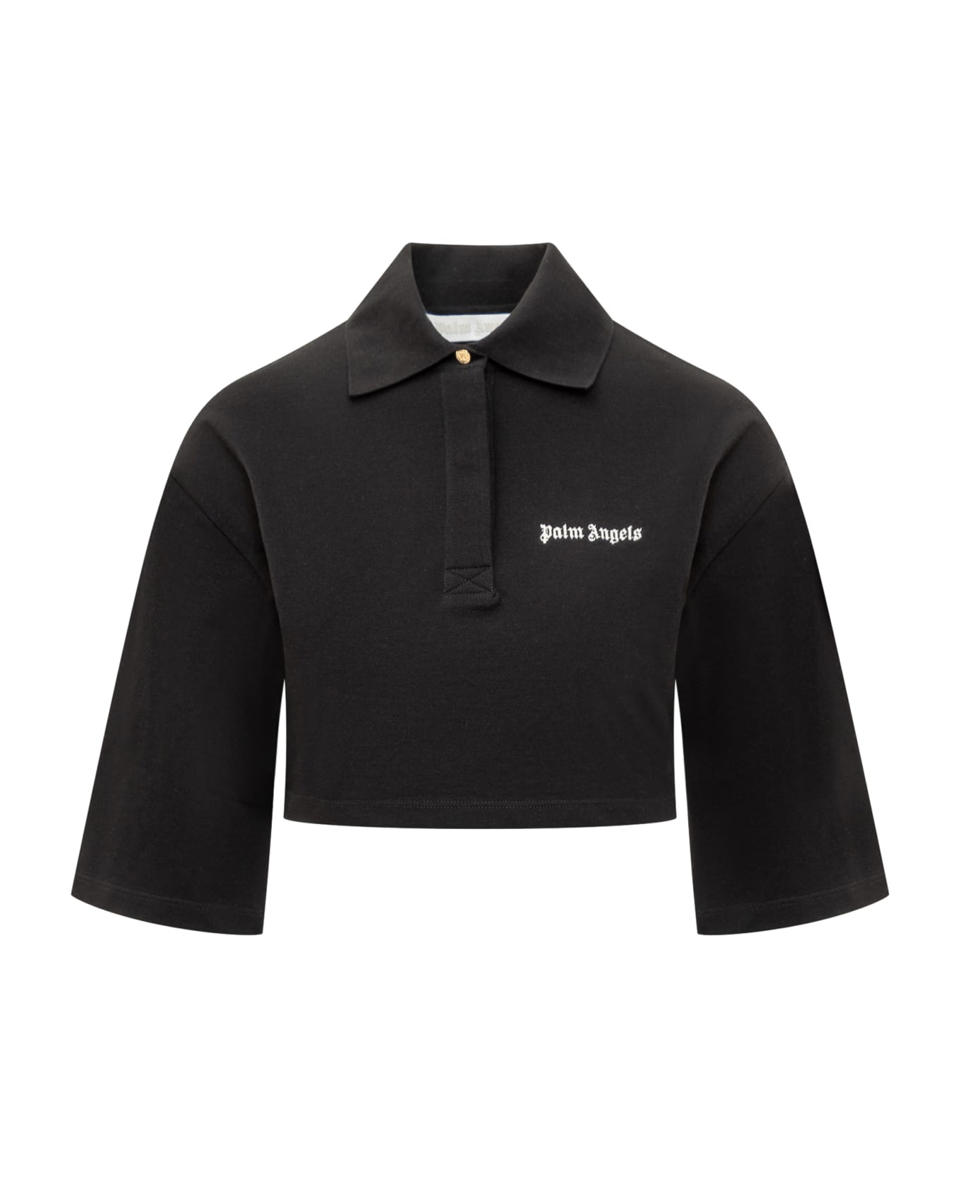 Palm Angels Polo Shirt With Logo - BLACK OFF WHITE