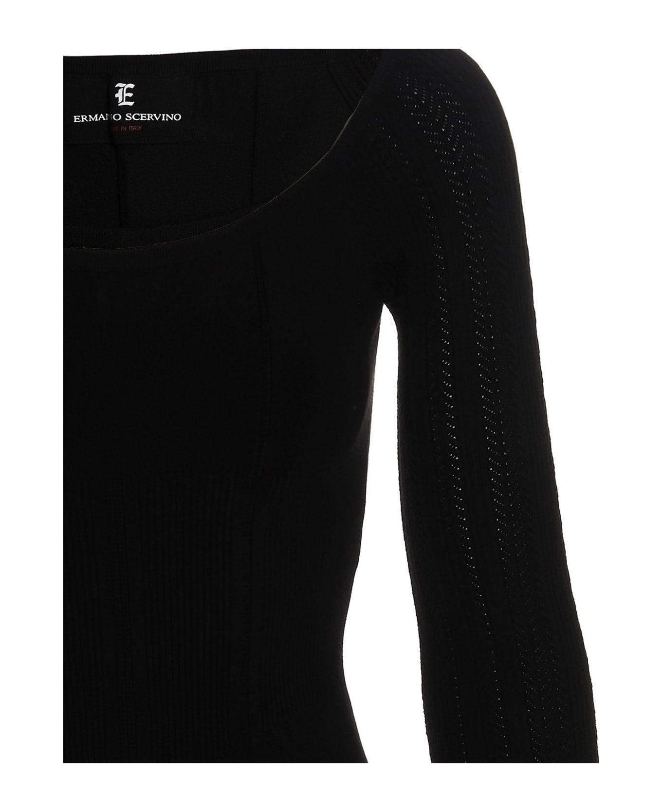 Ermanno Scervino Knitted Midi Dress - Black  