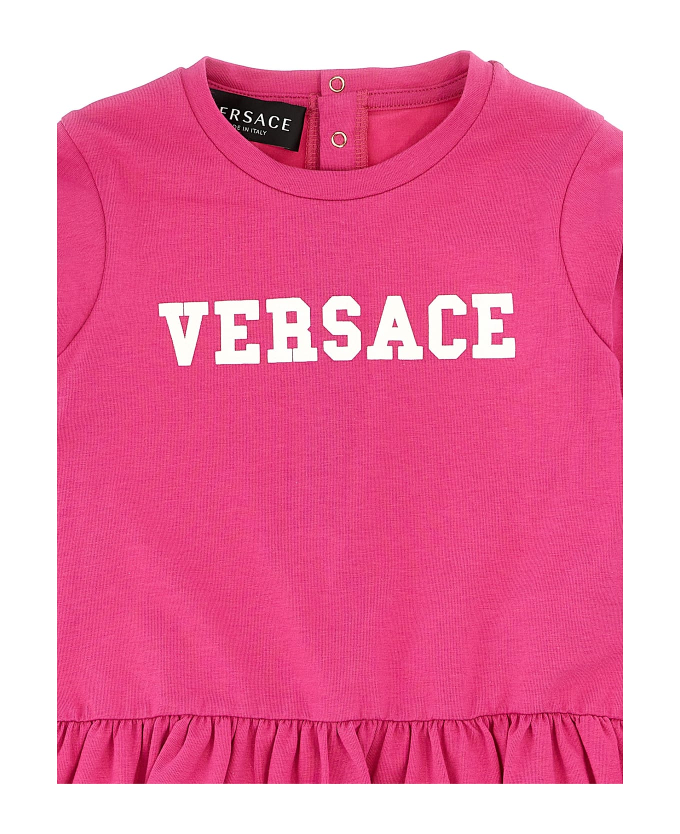 Versace Logo Print Dress - Fuchsia