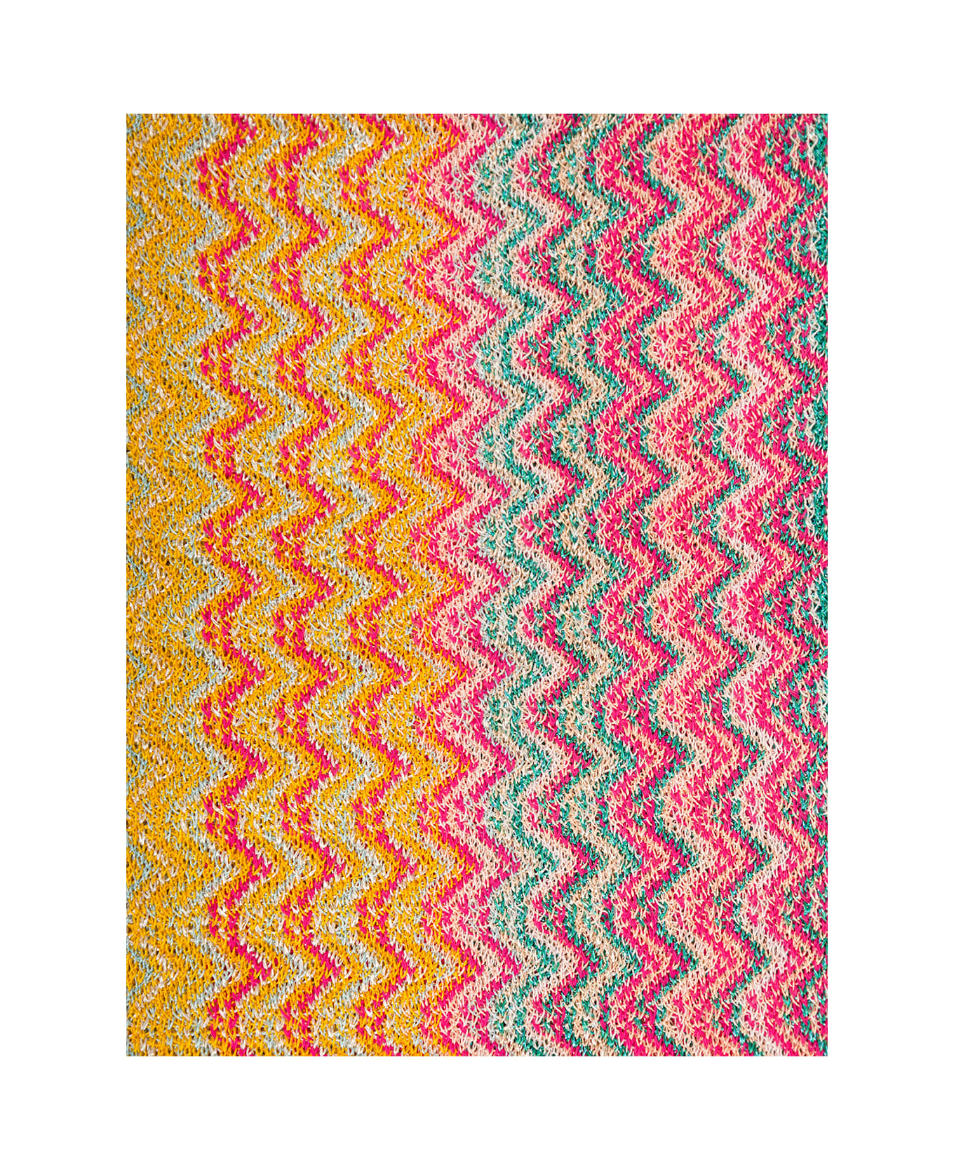 M Missoni Multicolor Scarf With Zigzag Motif In Viscose Blend Woman - Multicolor