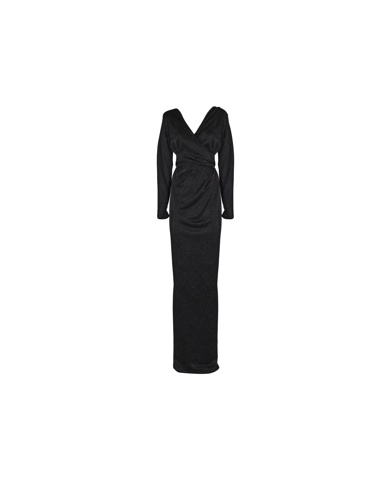 Rhea Costa Glitter Long Sleeve Dress - Black