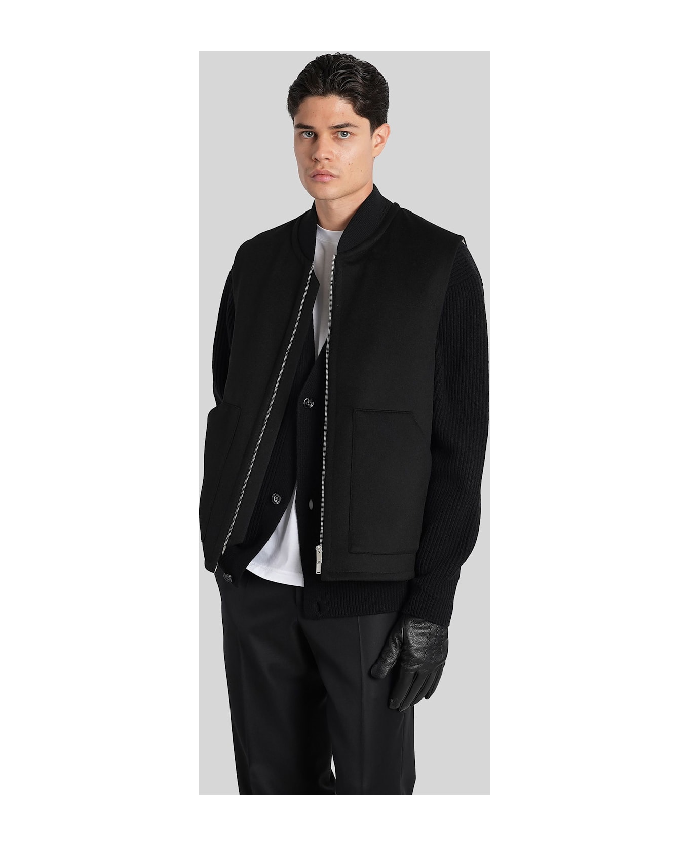 Lardini Vest In Black Wool - black