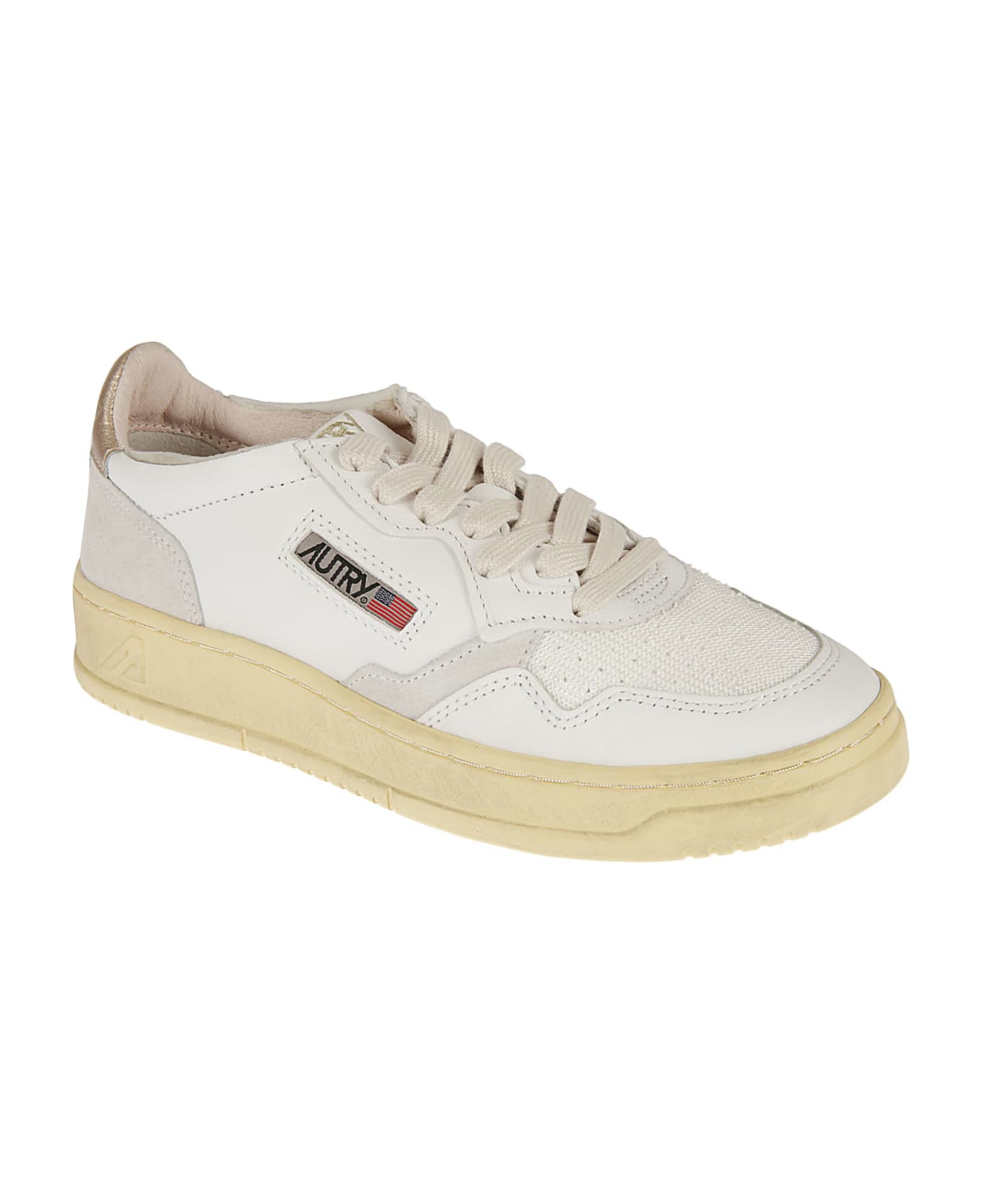 Autry Logo Patched Sneakers - White