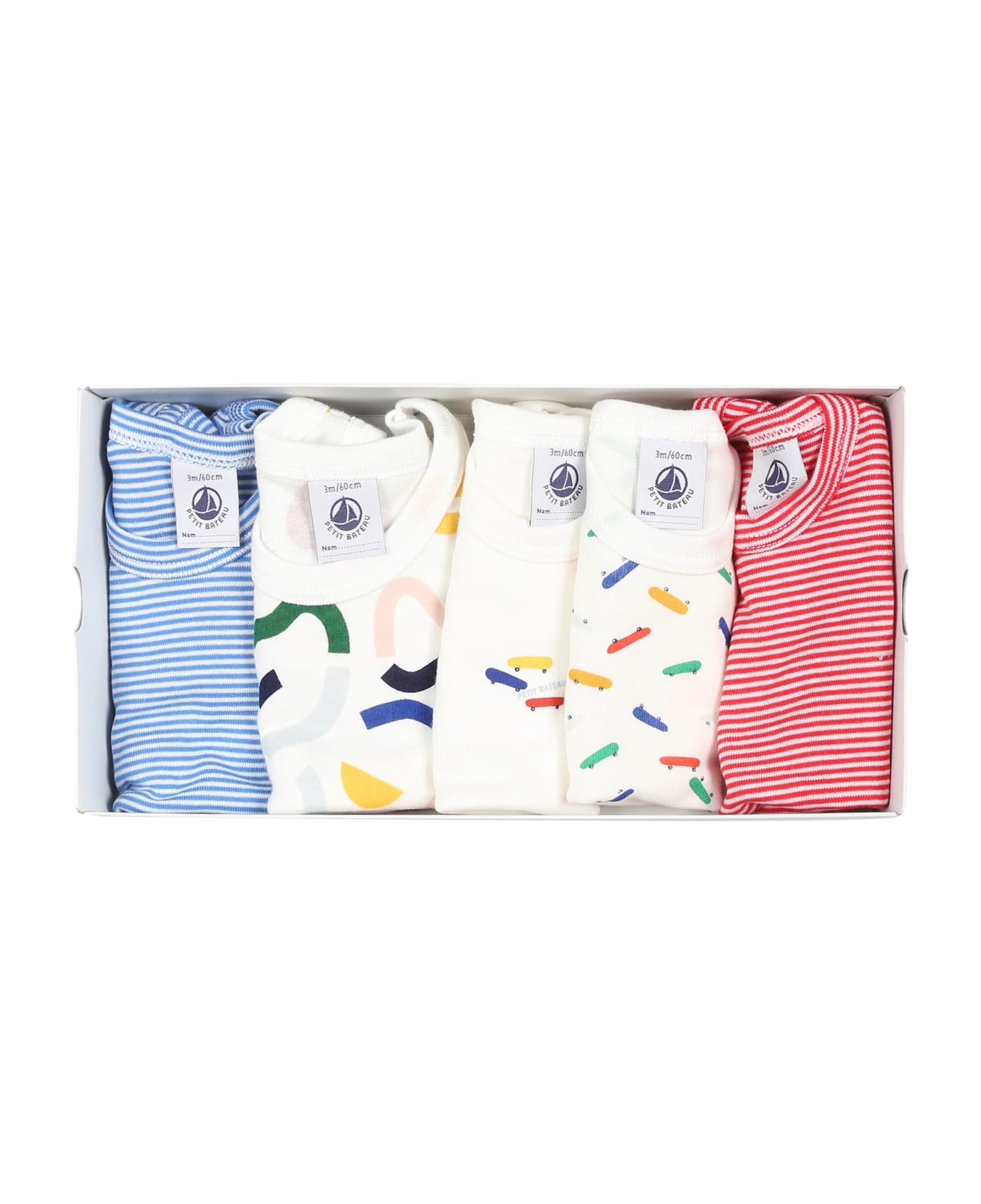 Petit Bateau Multicolor Set For Babykids With Print - Multicolor ボディスーツ＆セットアップ