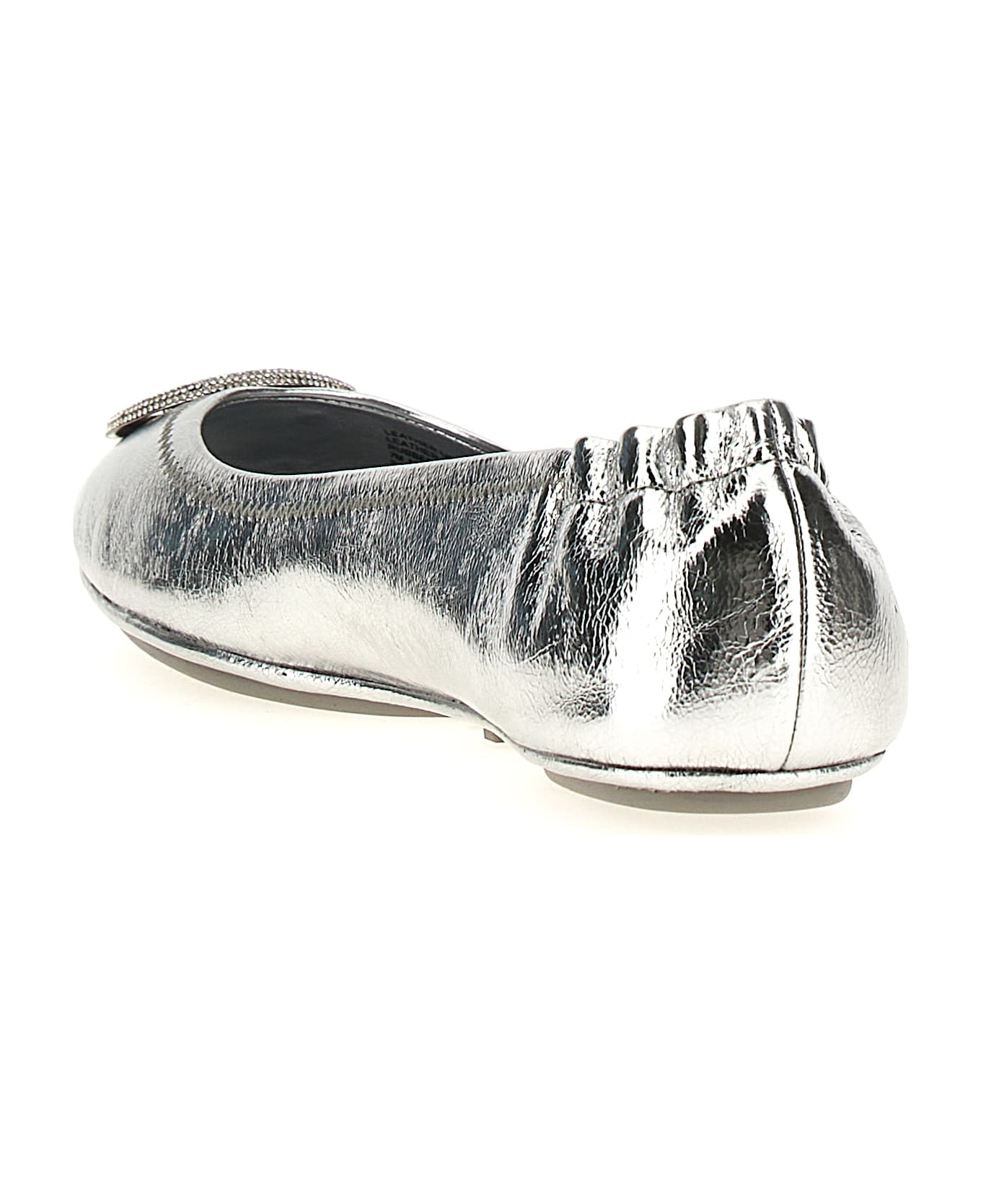 Tory Burch 'minnie Travel' Ballet Flats - Silver