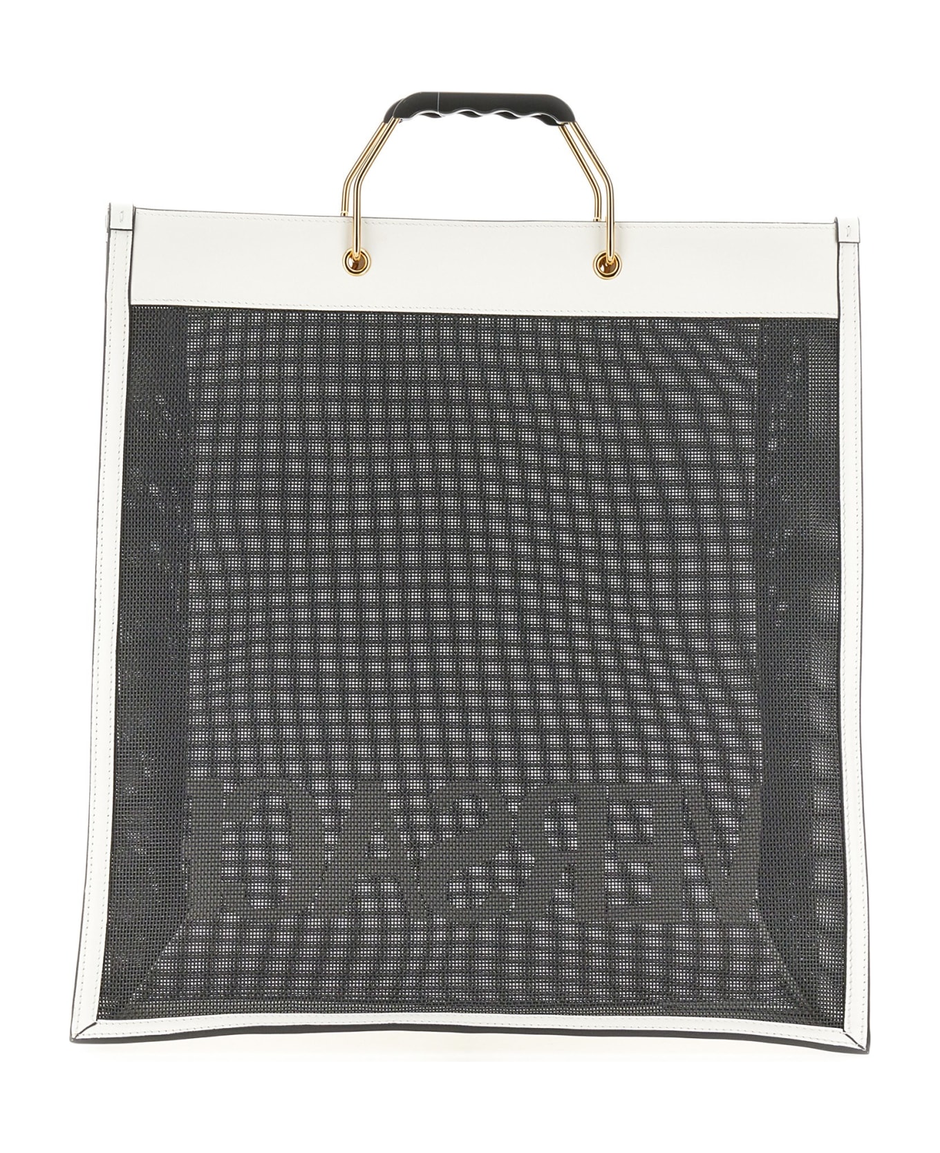 Versace Shopper Bag With Logo - BIANCO