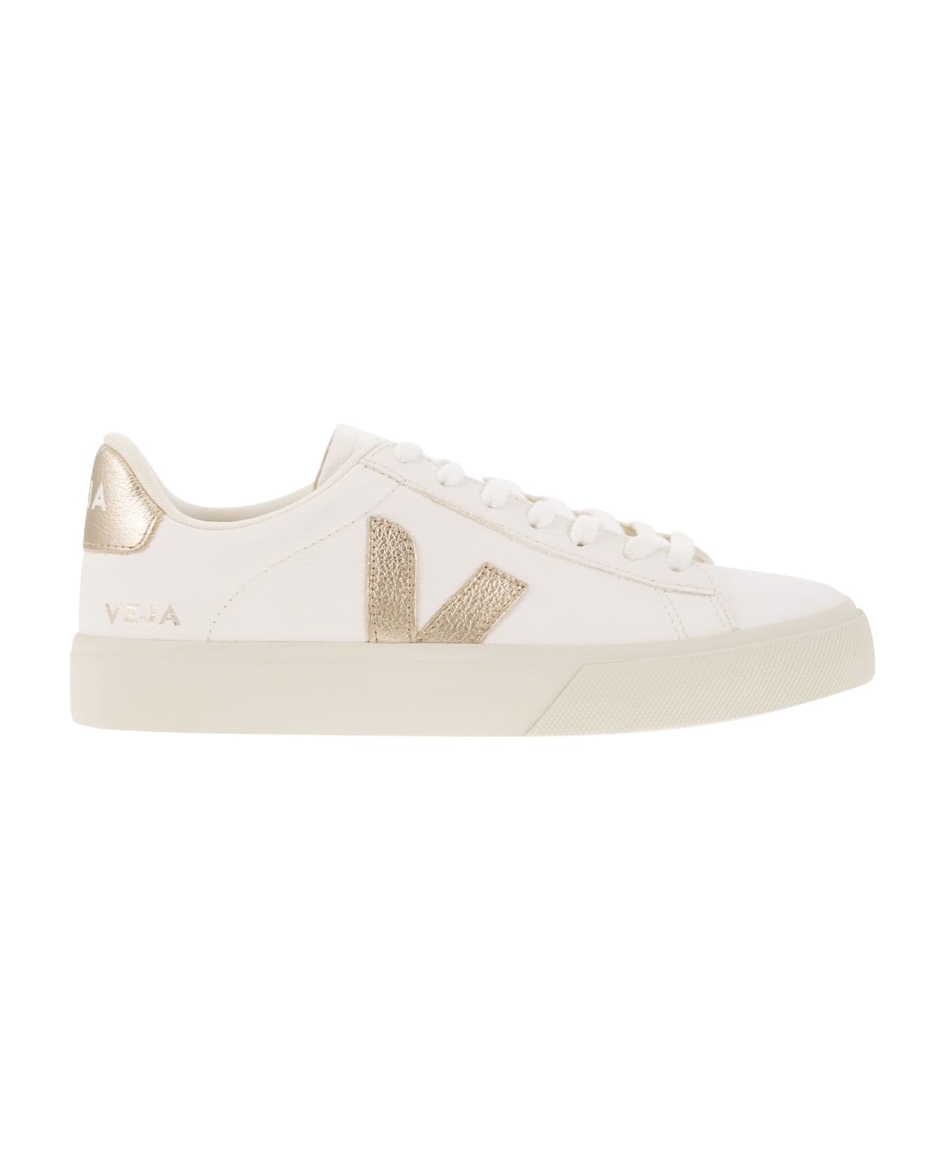 Veja Chromefree Leather Trainers - White/gold