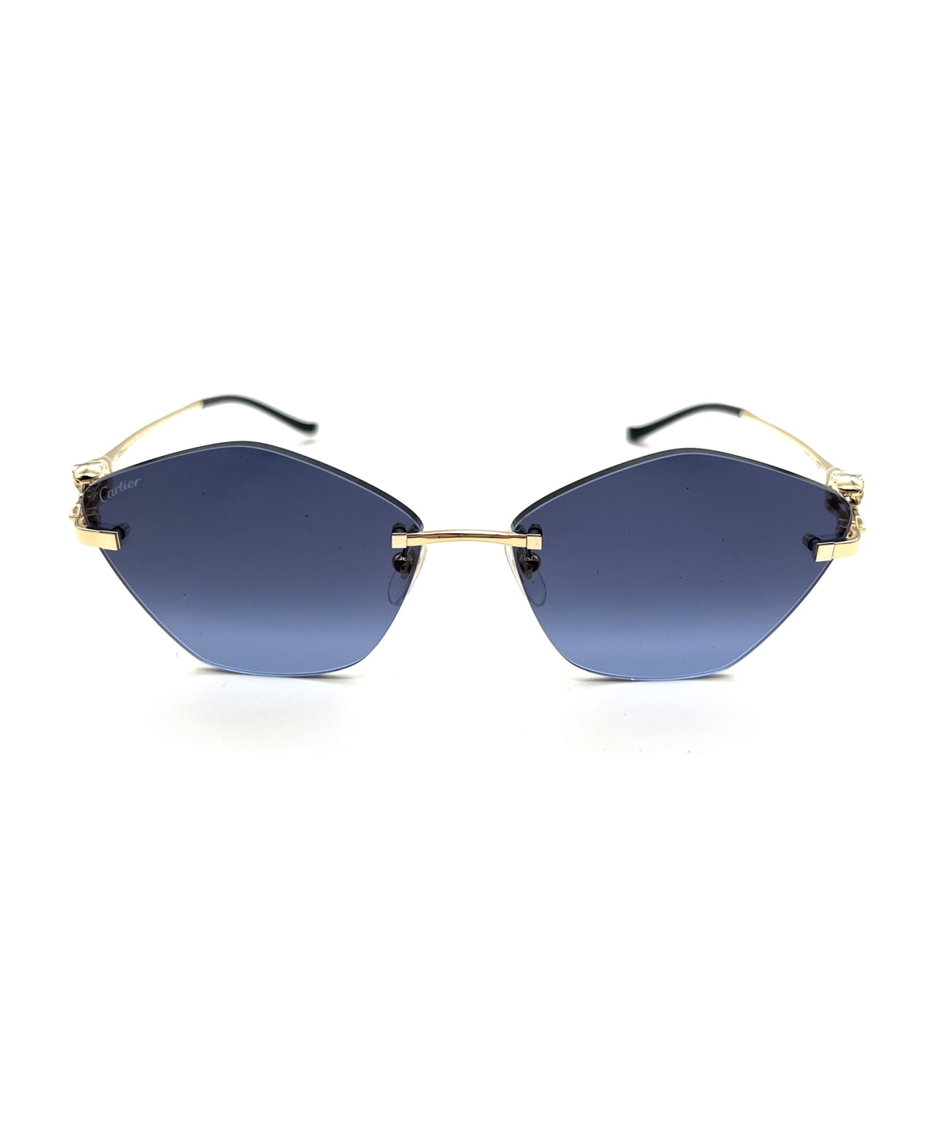 Cartier Eyewear Ct0429s Sunglasses - 004 GOLD GOLD BLUE サングラス