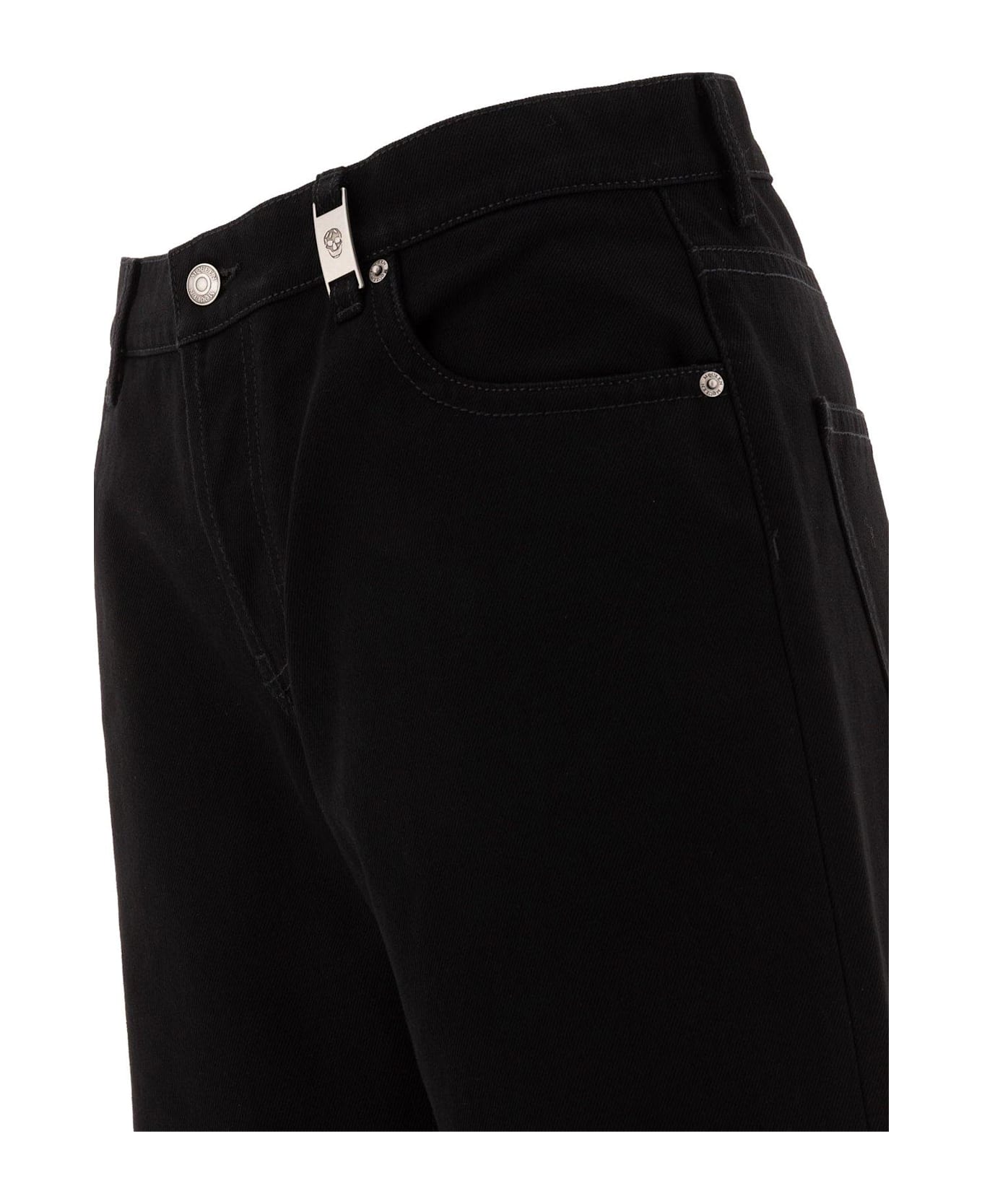 Alexander McQueen Wide-leg Logo Patch Jeans - Black