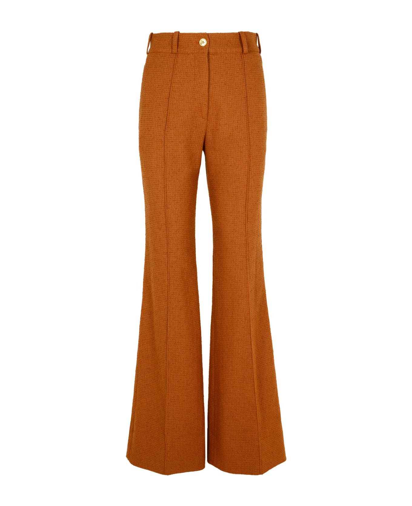 Patou Brown Wool Blend Flare Pants - Brown