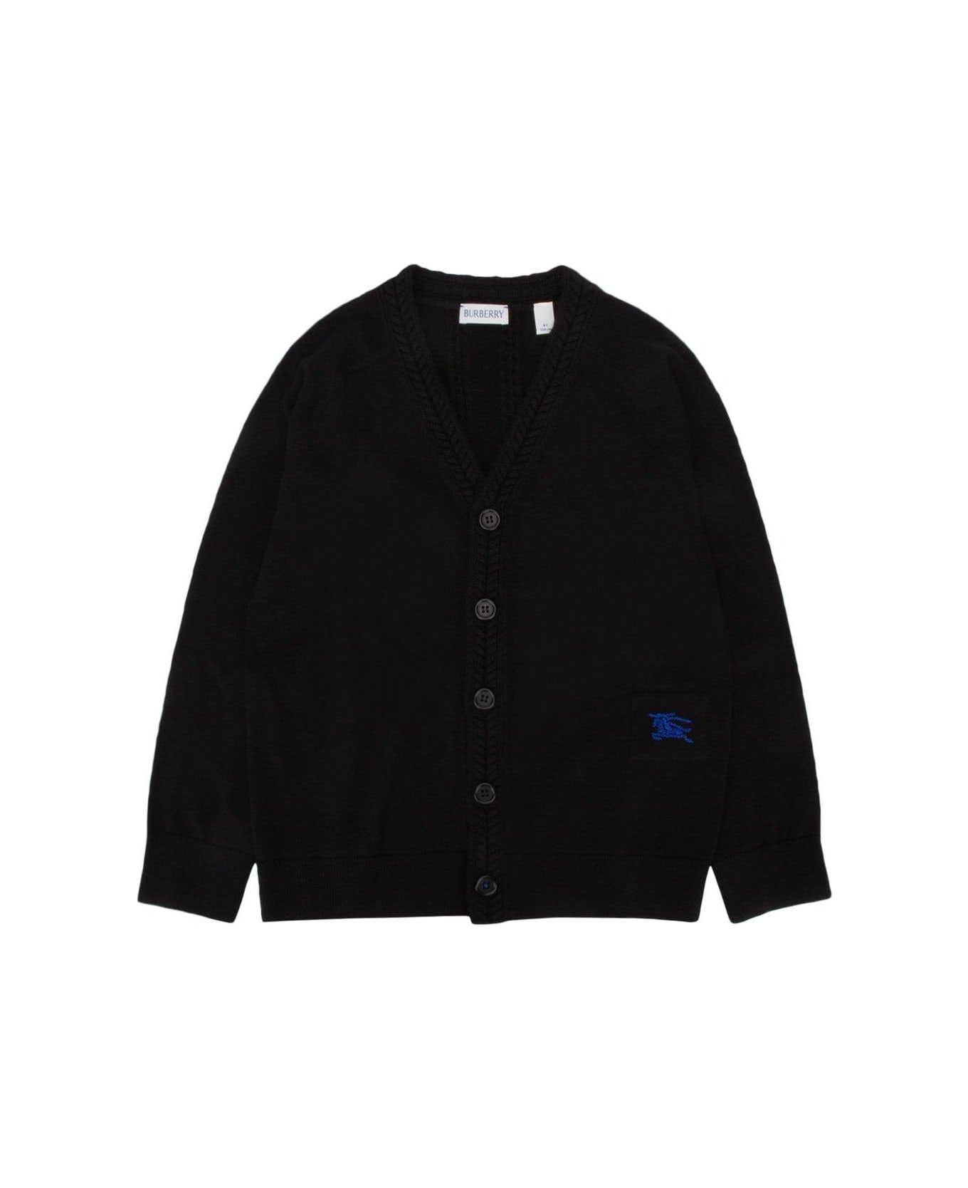 Burberry Ekd Patch Knitted Cardigan - BLACK/BROWN カーディガン