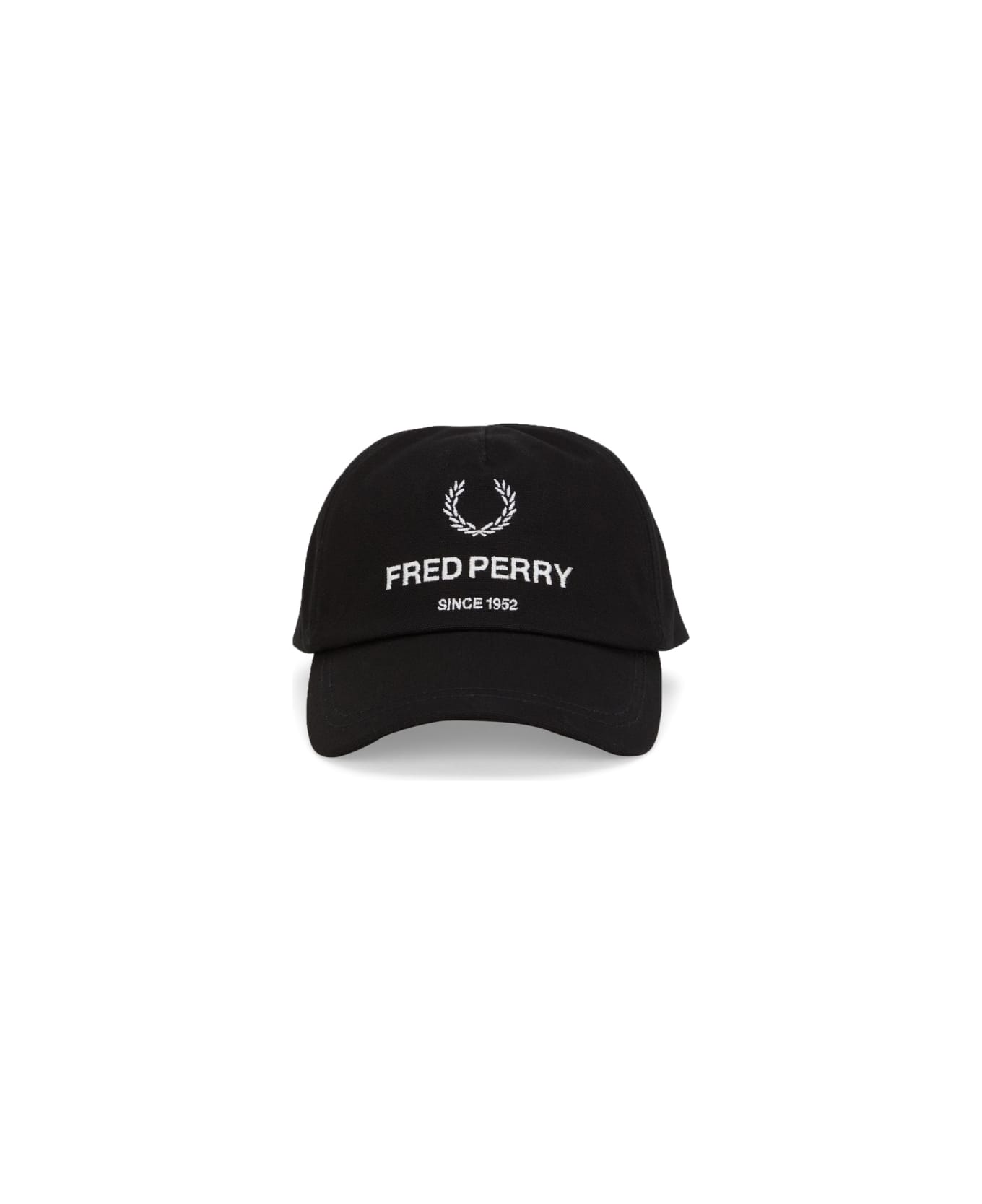Fred Perry Baseball Hat With Logo - BLACK