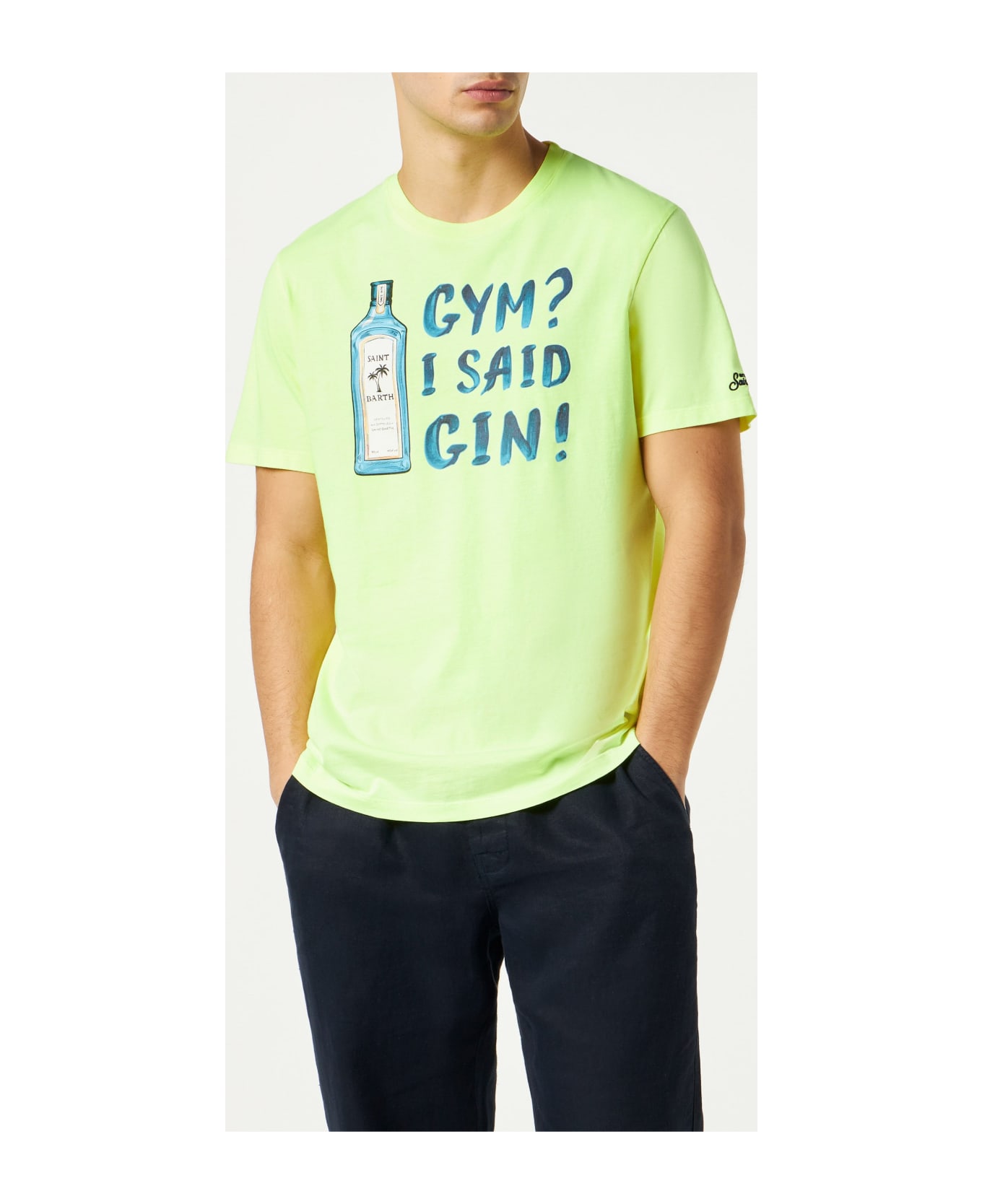 MC2 Saint Barth Man Cotton T-shirt With Gin Print italist