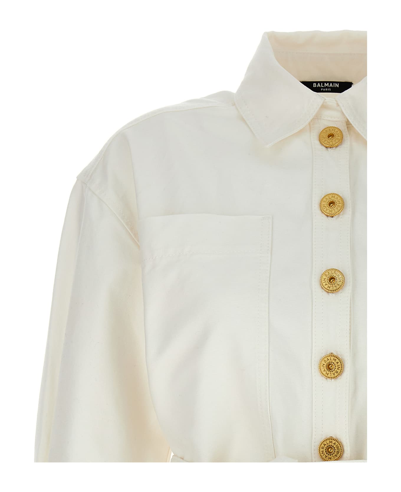 Balmain Denim Overshirt - White