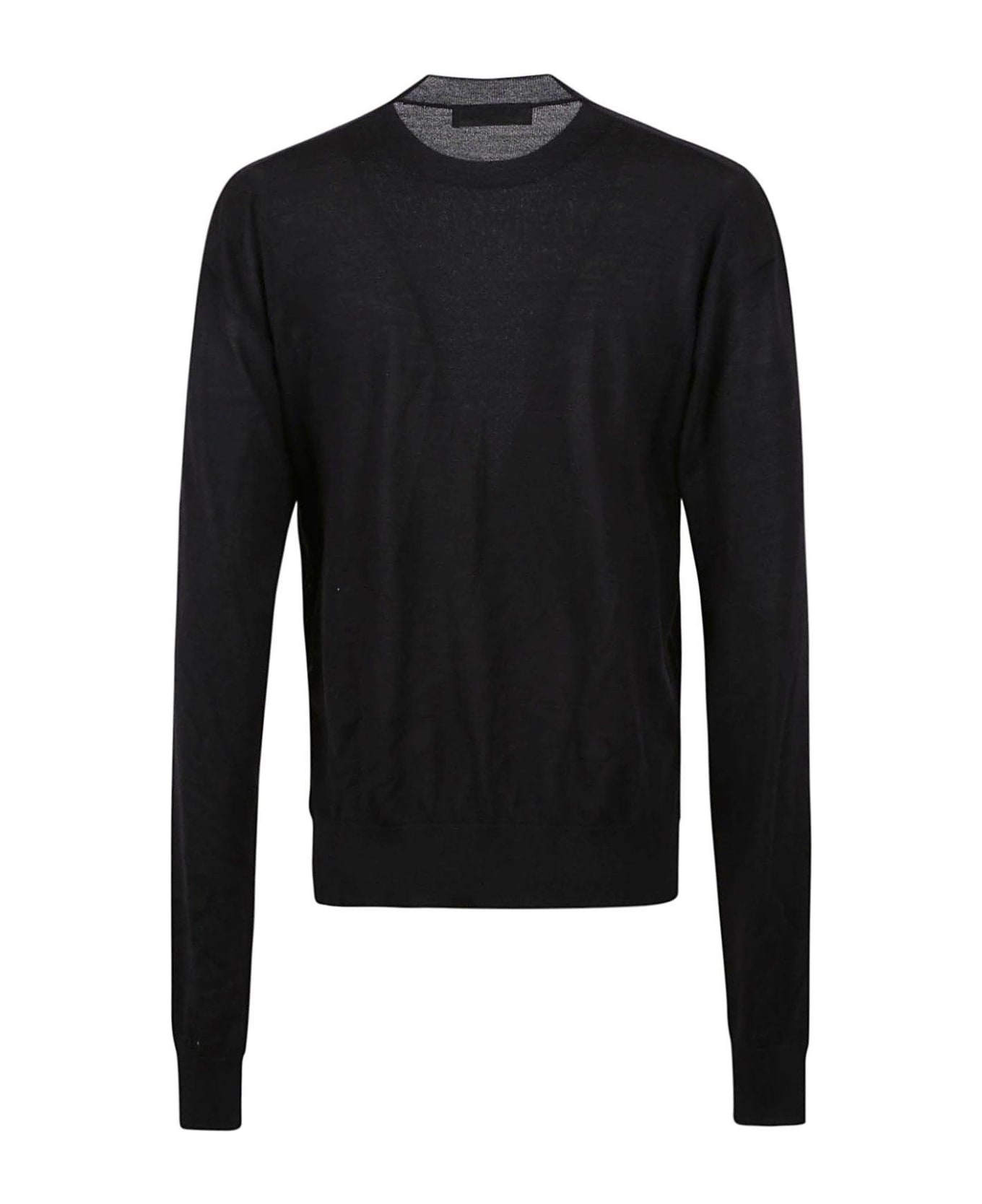 Jil Sander Crewneck Knitted Sweater - BLACK