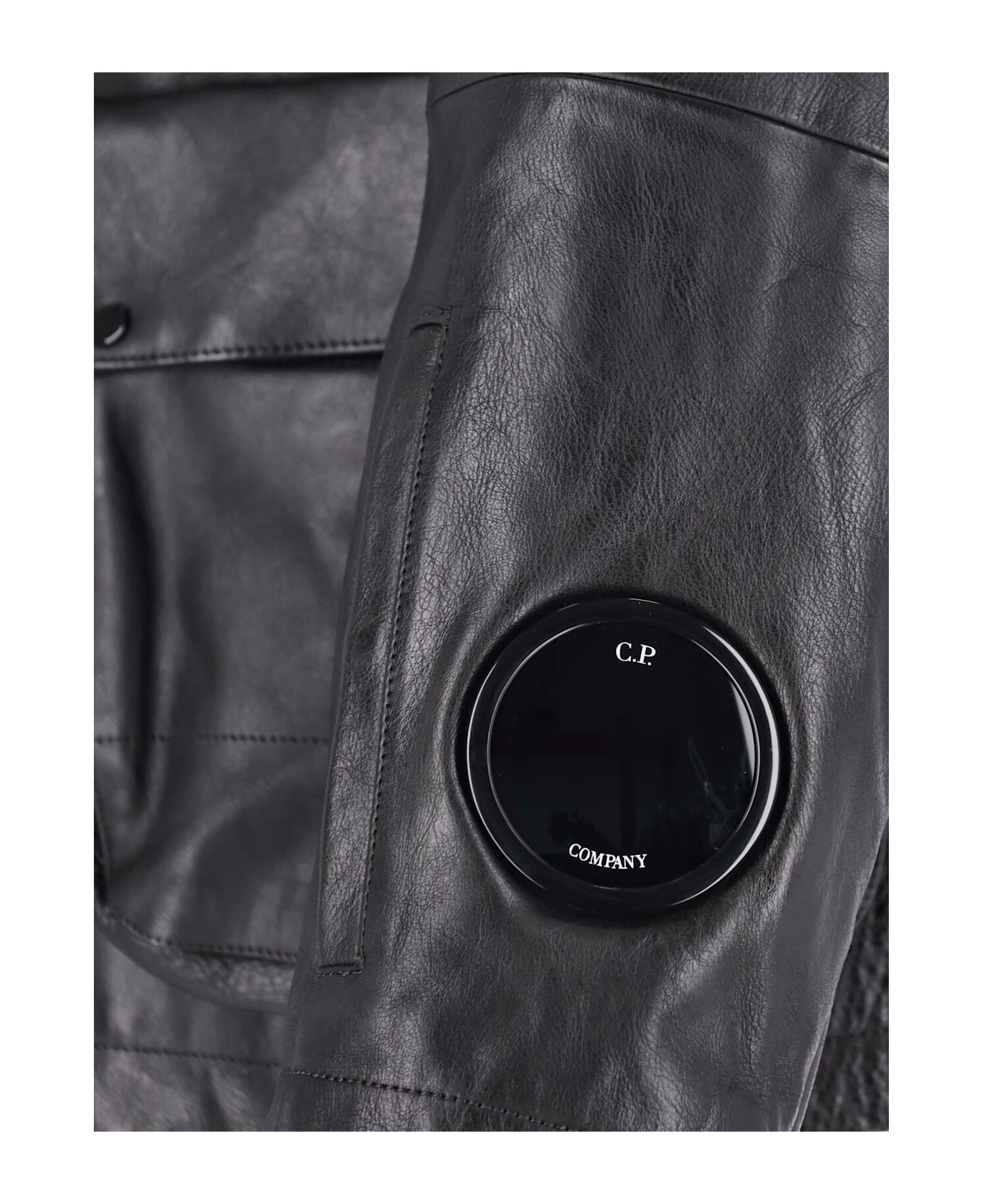 C.P. Company 
mille
 Leather Jacket - Black  