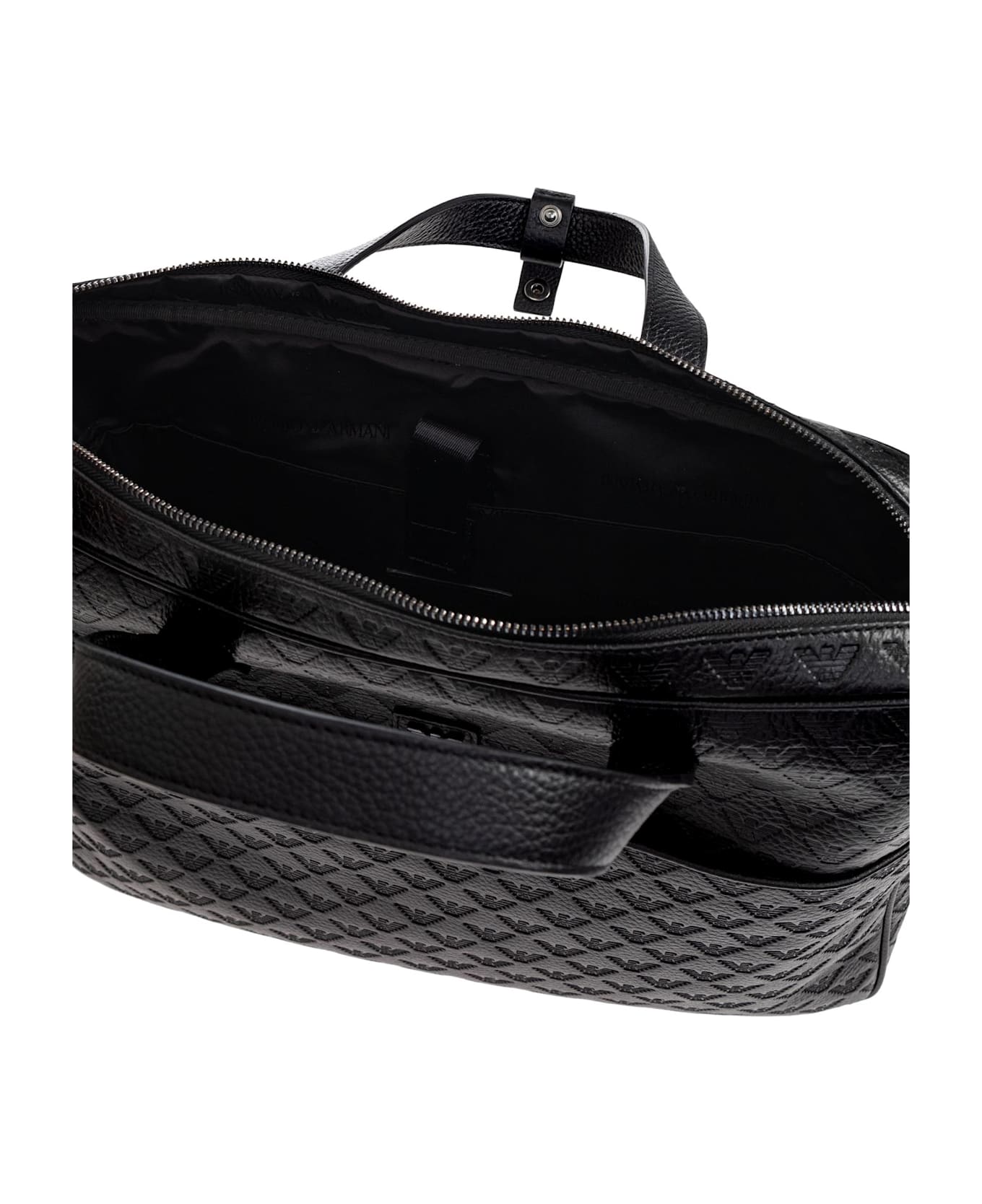 Emporio Armani Handbag With Monogram - Black