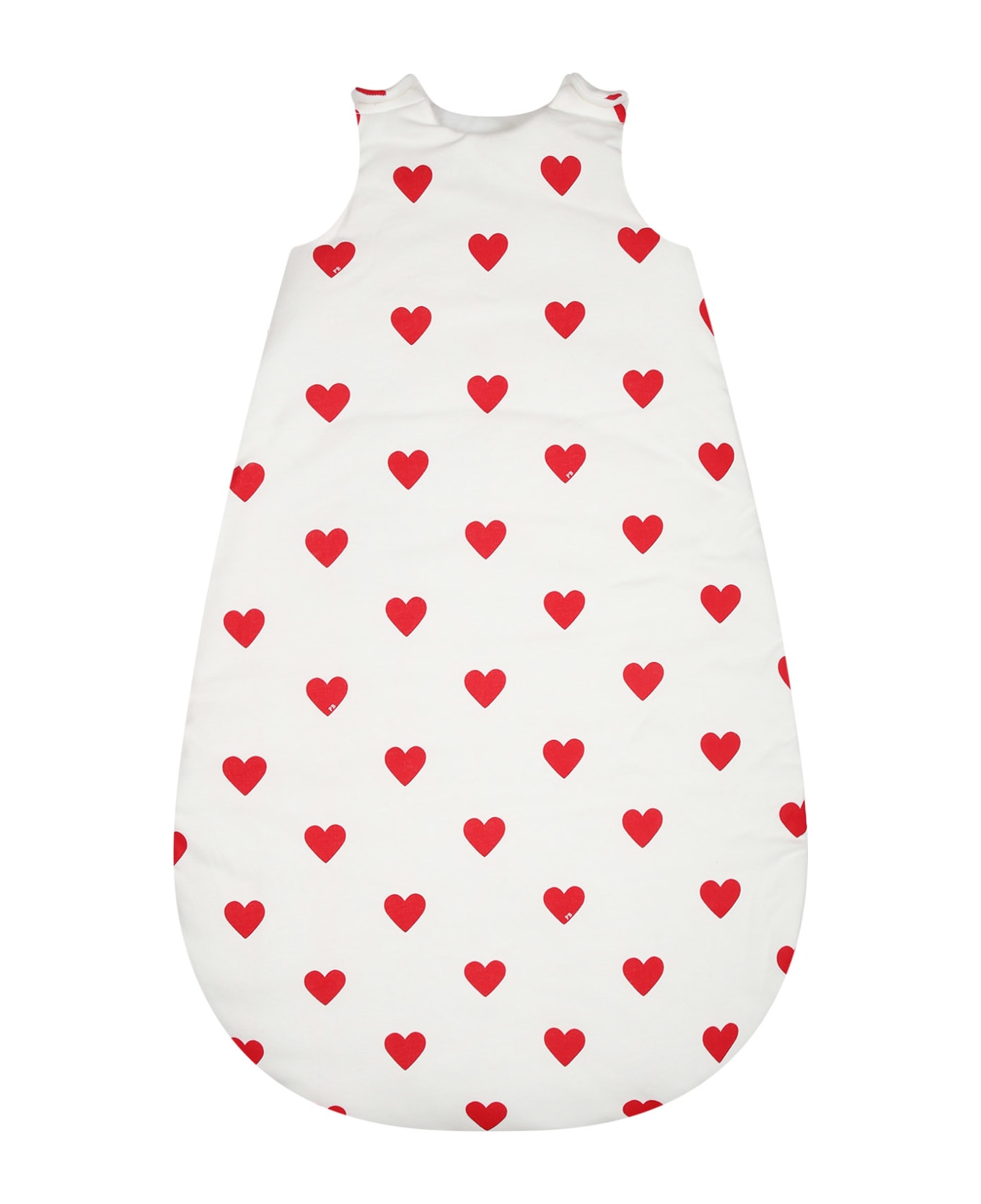 Petit Bateau White Sleeping Bag Kad For Baby Girl With Hearts - White