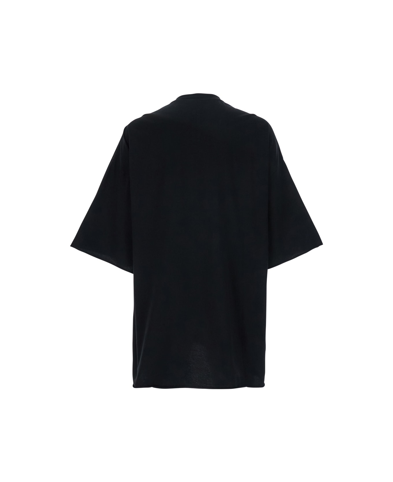 Rick Owens 'tommy T' Black Oversized T-shirt In Cotton Man - Black