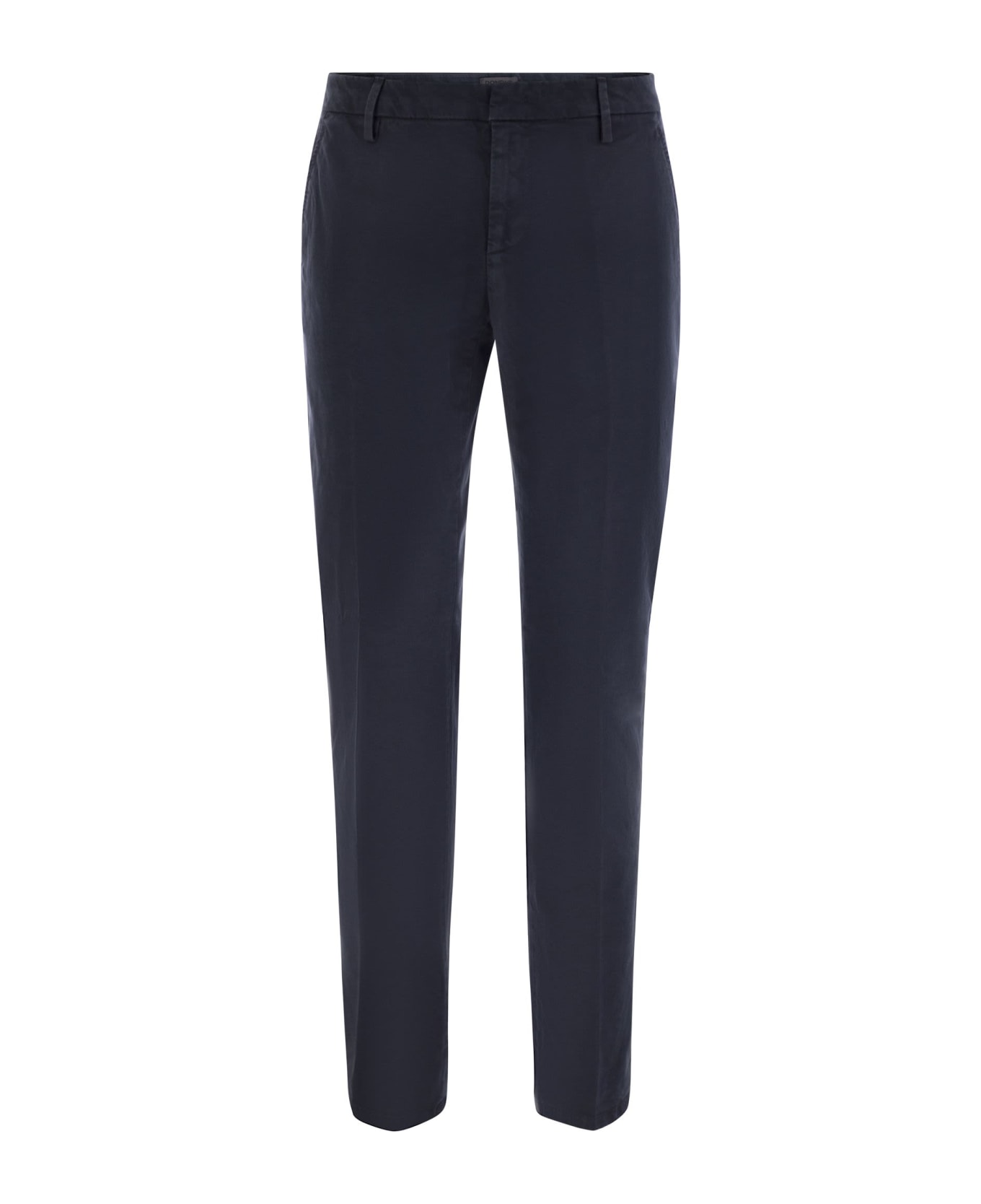 Dondup Spiritissimo - Regular Chino Trousers In Light Gabardine - Dark Blue