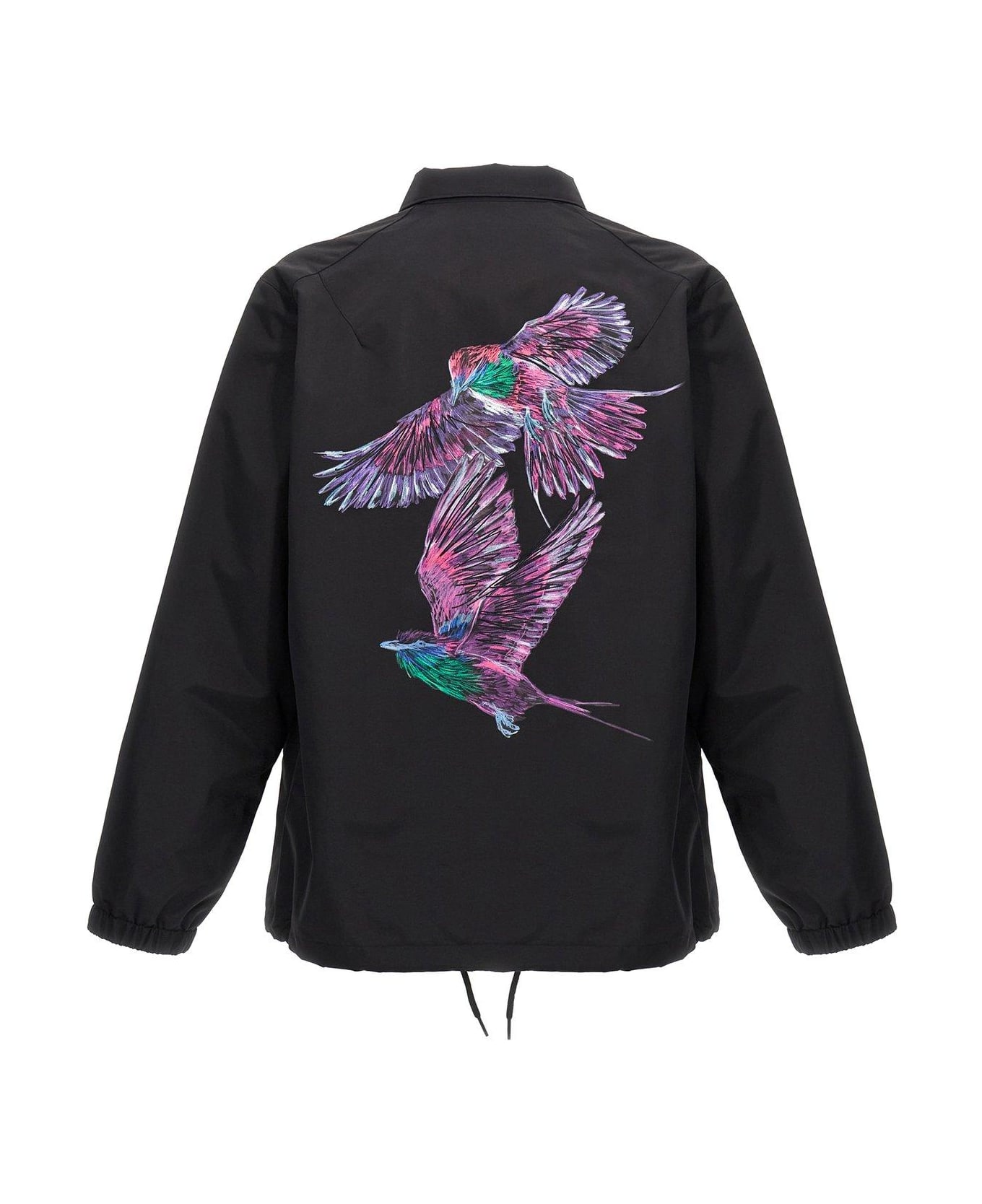 Y-3 Bird Printed Shirt Jacket - BLACK