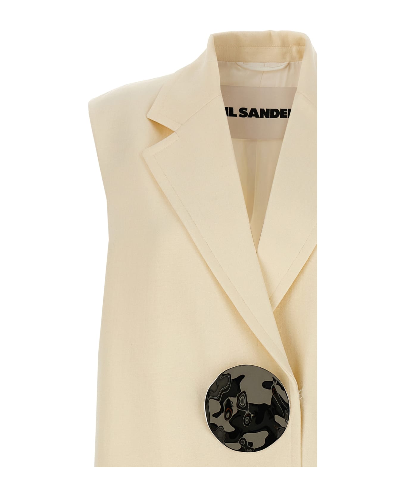 Jil Sander Tailored Long Vest - WHITE
