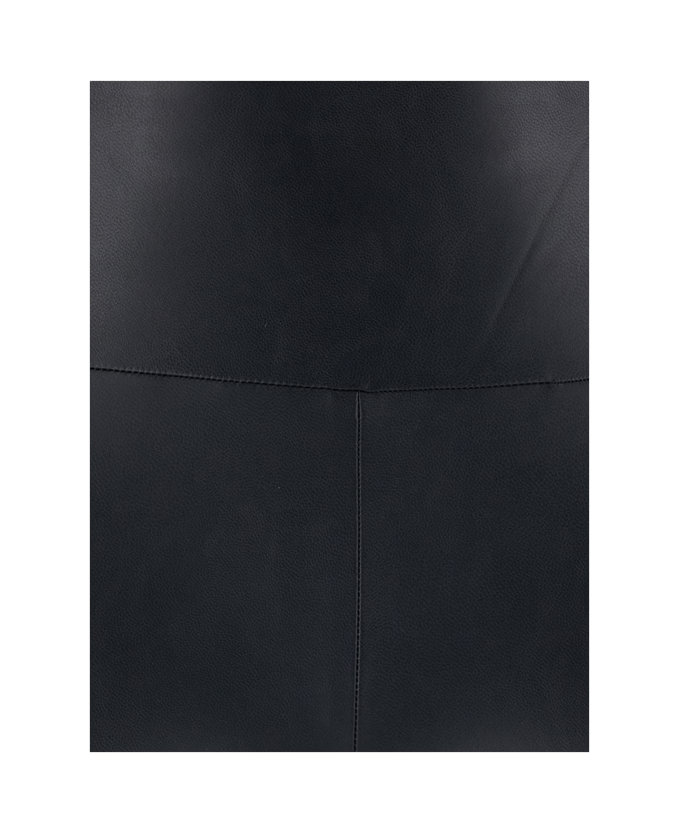 Norma Kamali Black Pull-on Leggings With High-waisted In Eco Leather Woman - Black