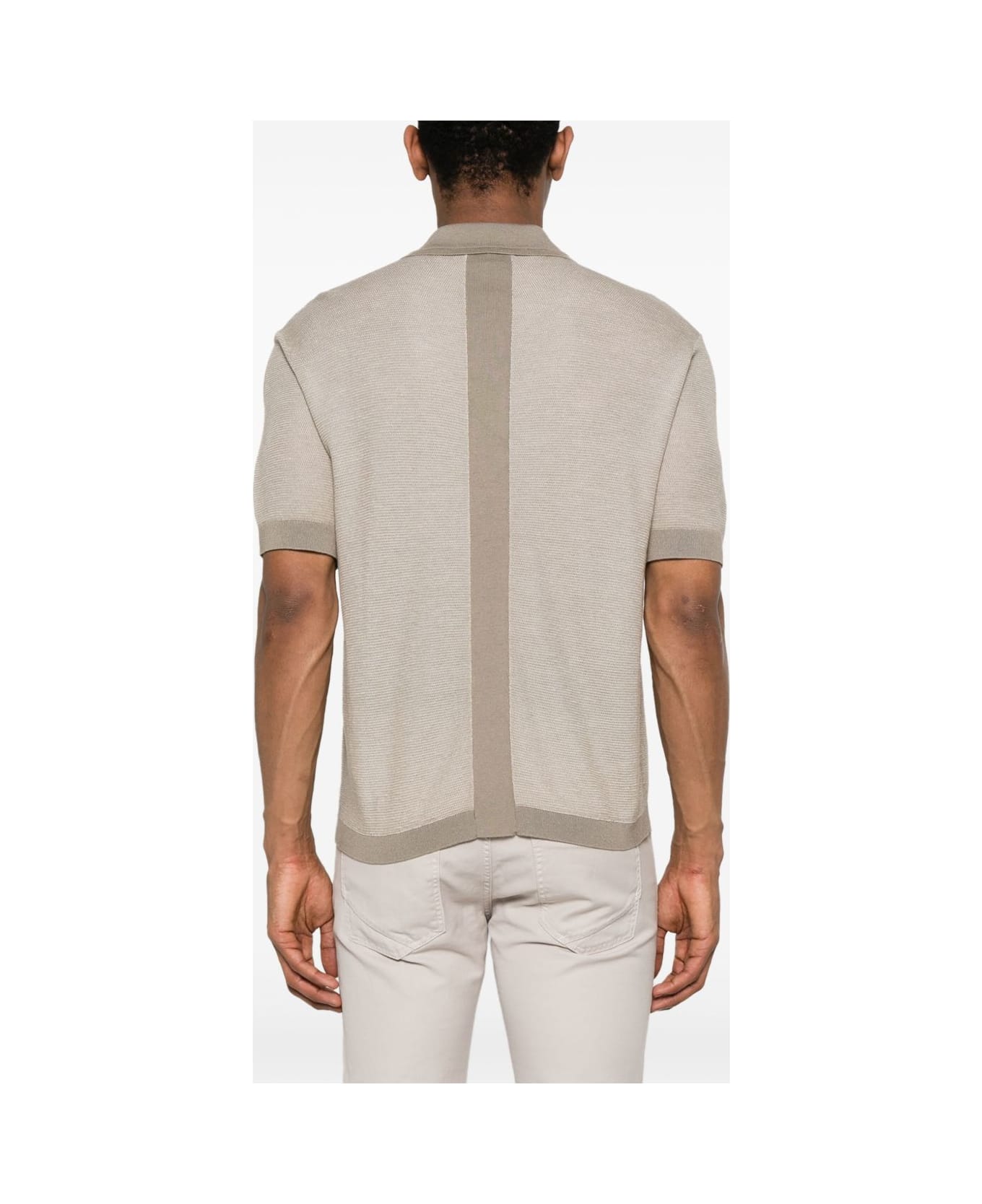 Emporio Armani Wool Blend Polo Shirt - Beige