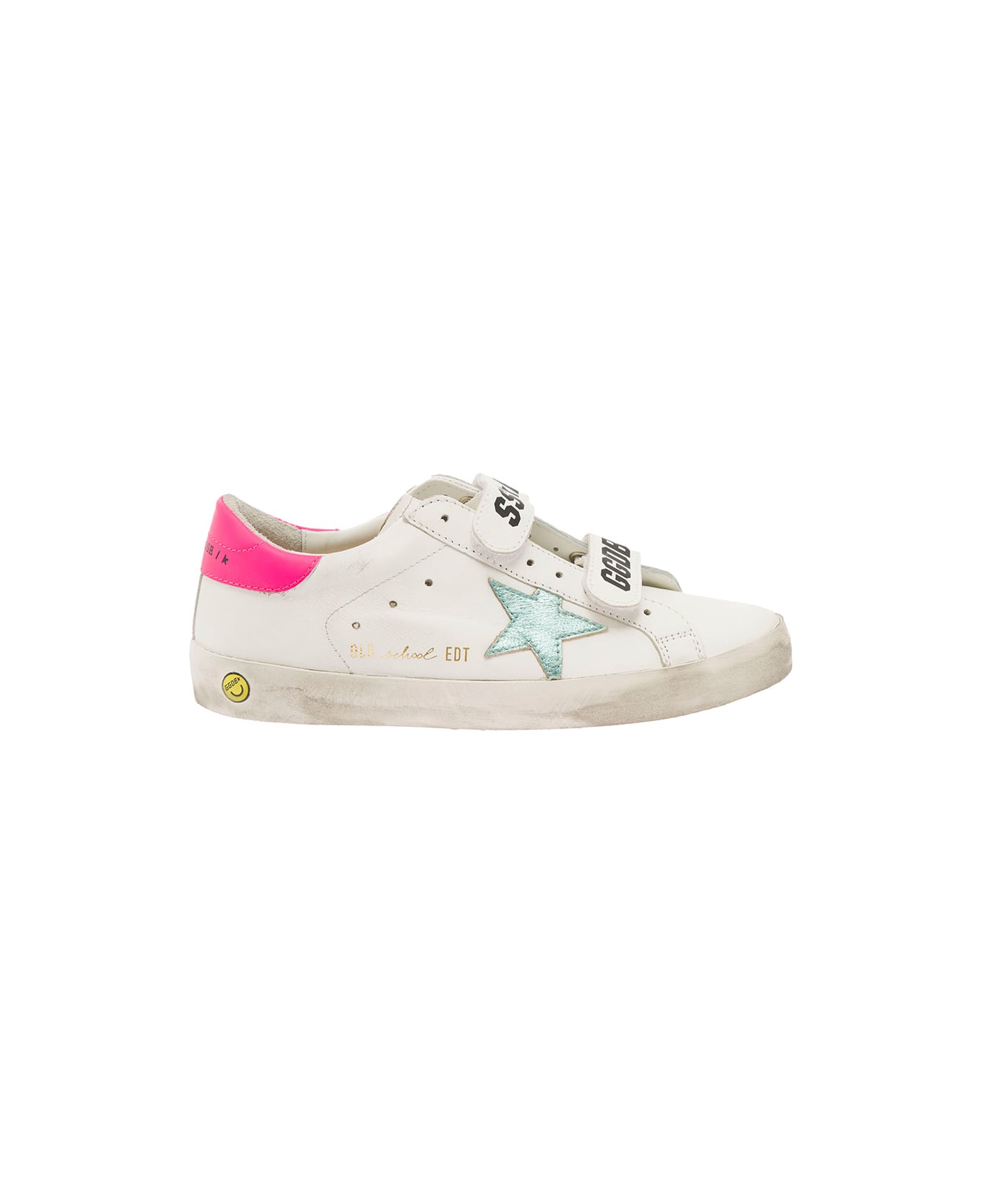 Golden Goose Old School Whtie Leather Sneakers With Logo Golden Goose Girl - White