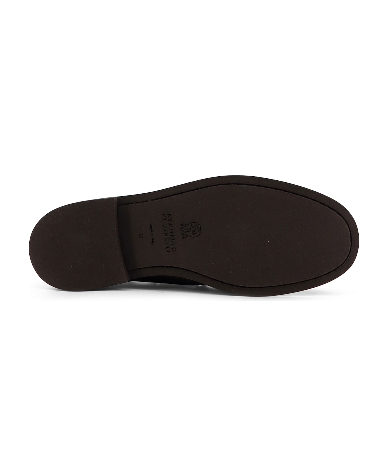 Brunello Cucinelli Leather Loafers With Monili Detail - Corvino