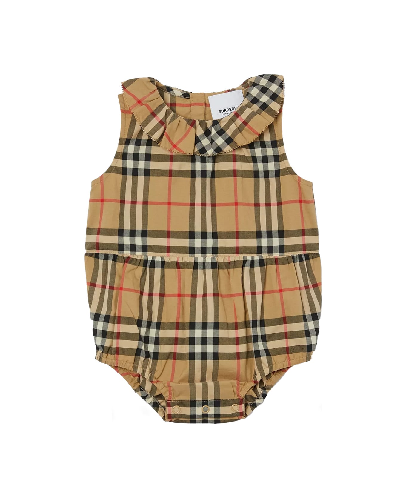 Burberry Cotton Body With Vintage Check Pattern And Roll Collar - Multicolor