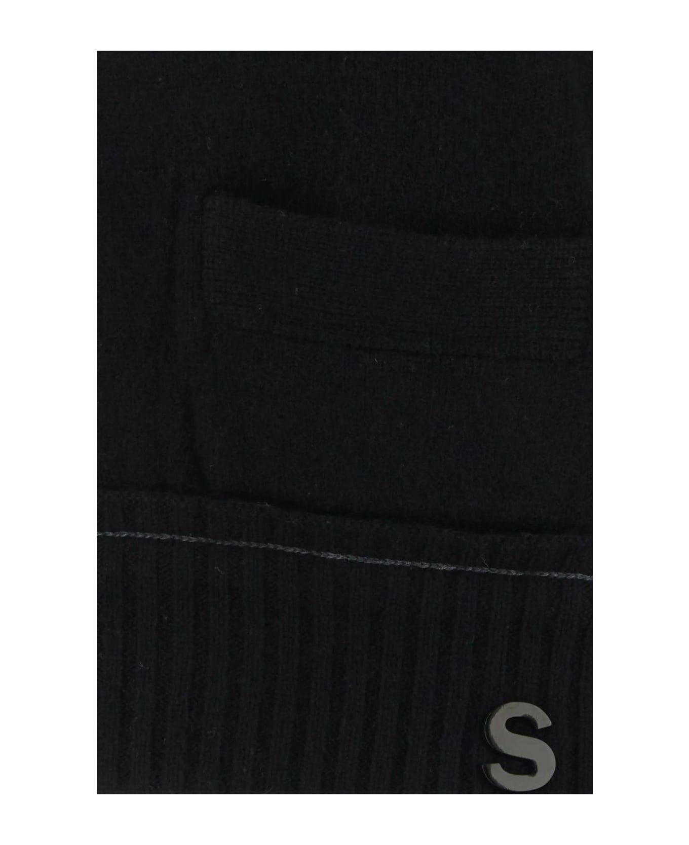 Sacai Black Cashmere Blend Cashmere Knit Cardigan - BLACK