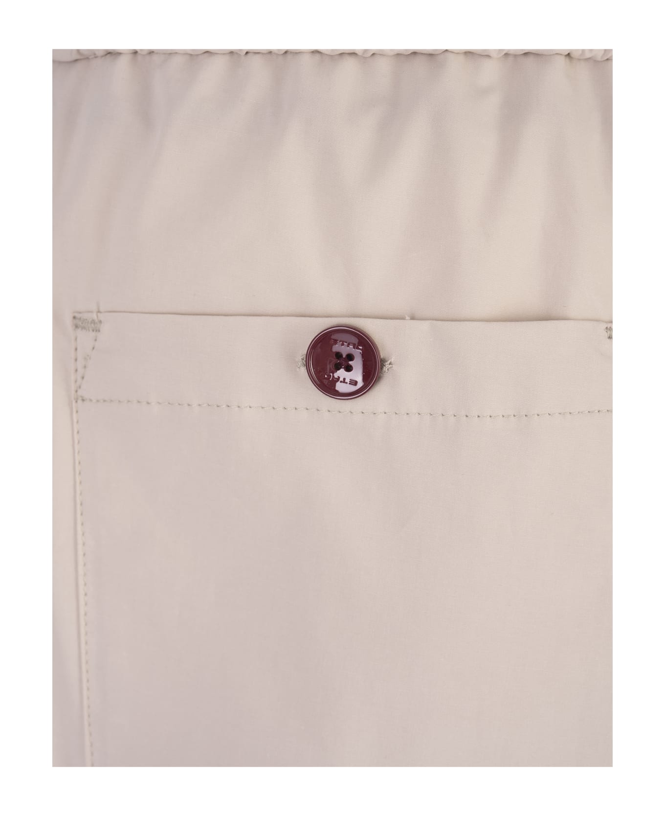 Etro Light Beige Casual Trousers With Elasticated Waistband - White