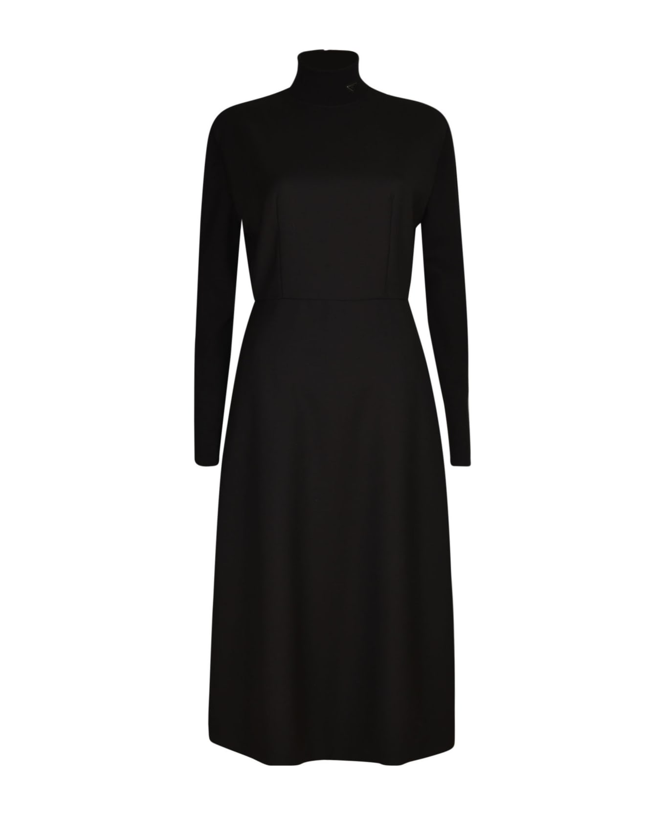 Prada Neck Plaque Logo Dress - Black ワンピース＆ドレス
